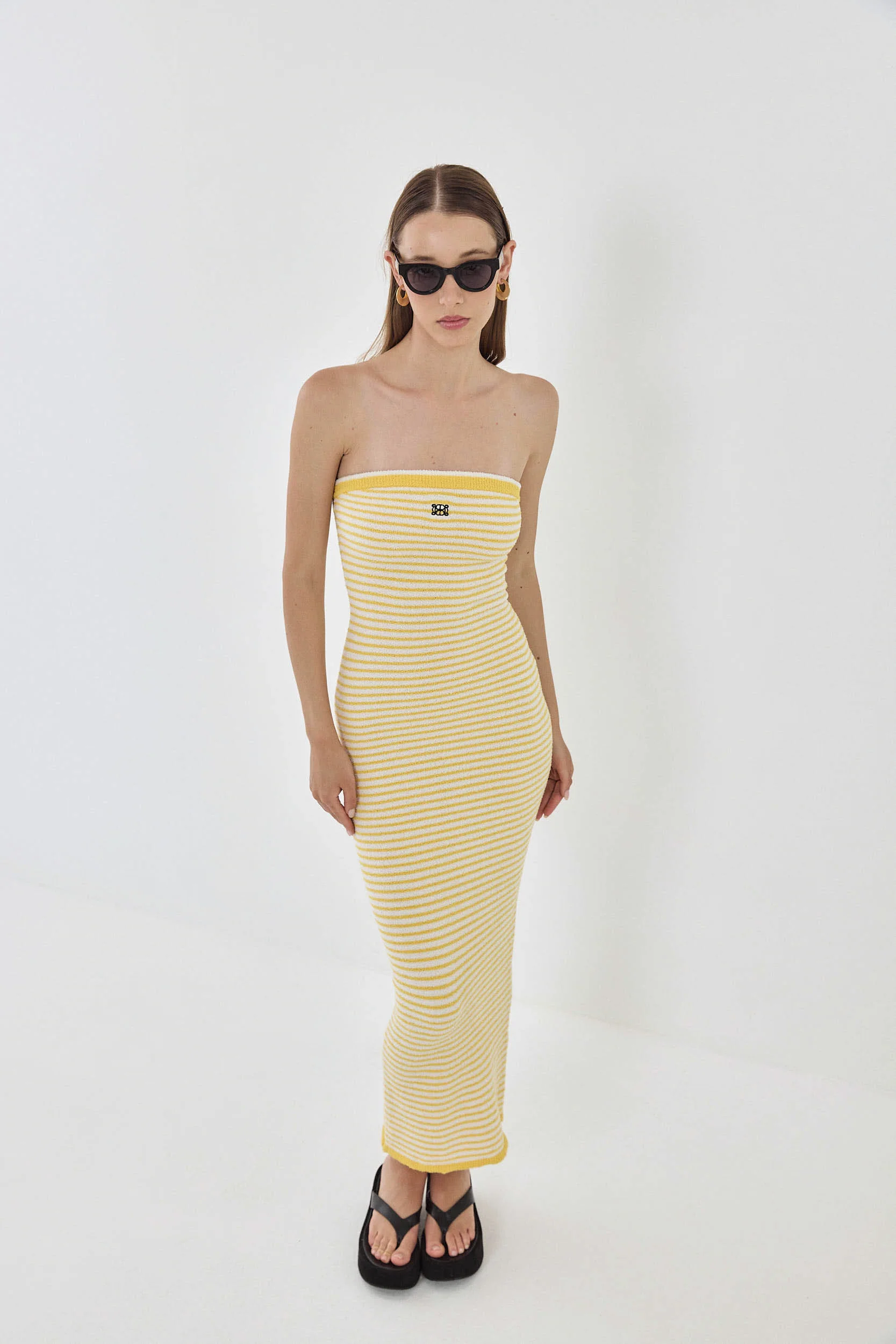 Boucle Strapless Maxi Dress - Image 3