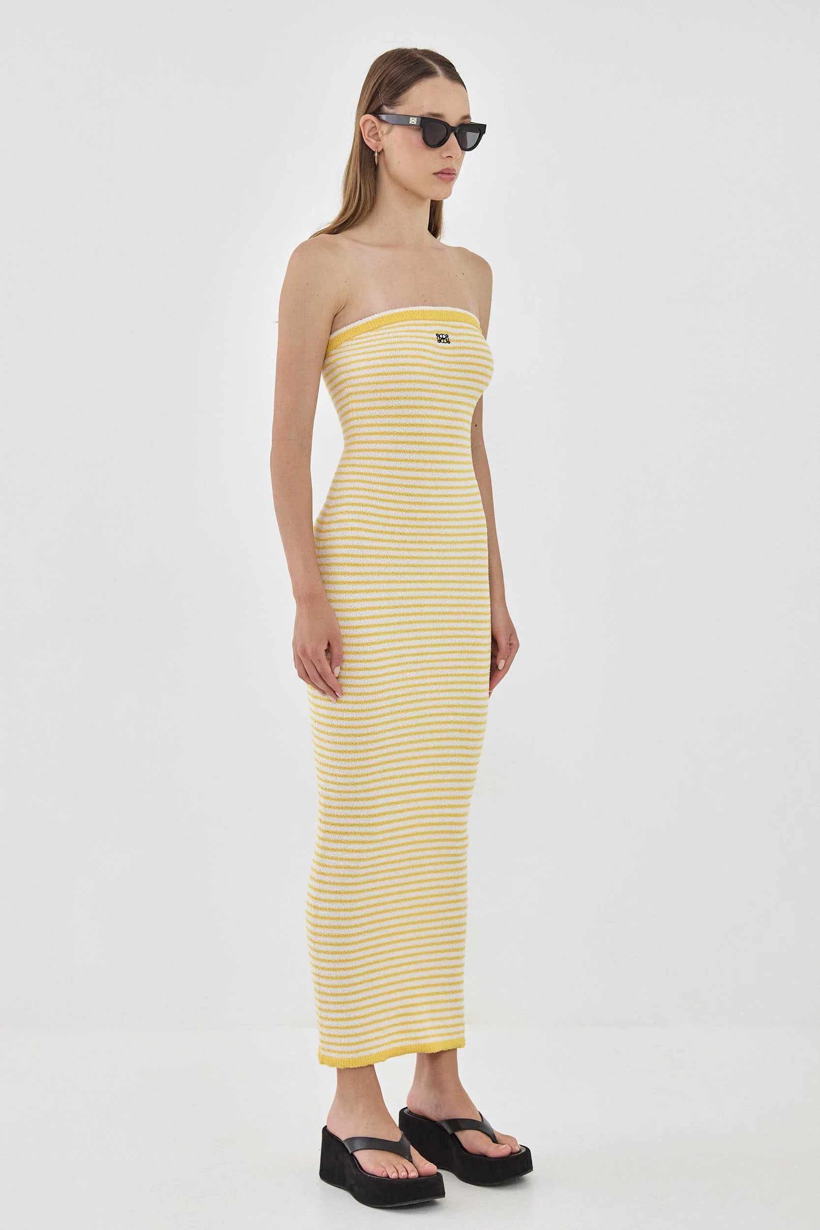 Boucle Strapless Maxi Dress - Image 4