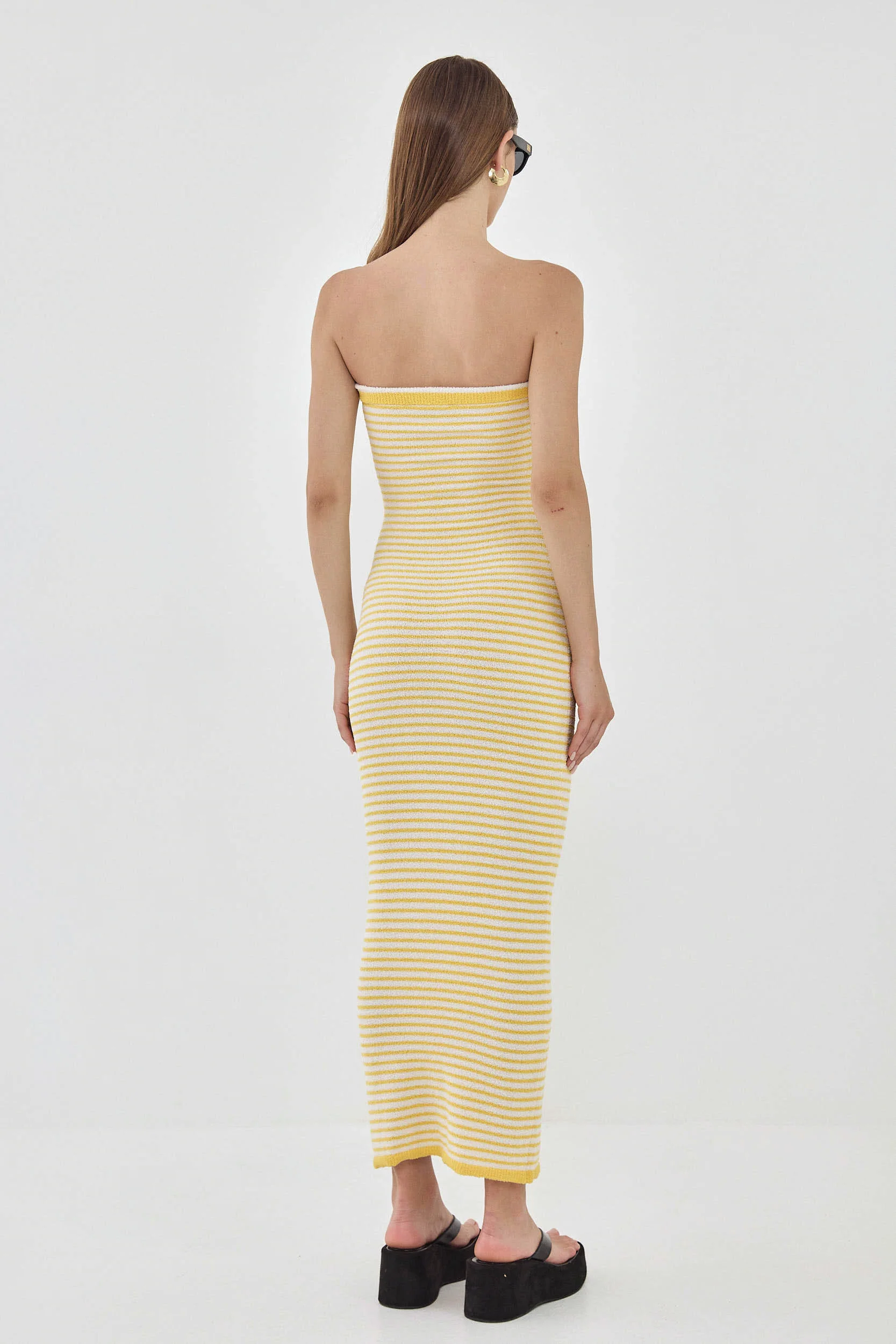 Boucle Strapless Maxi Dress - Image 5