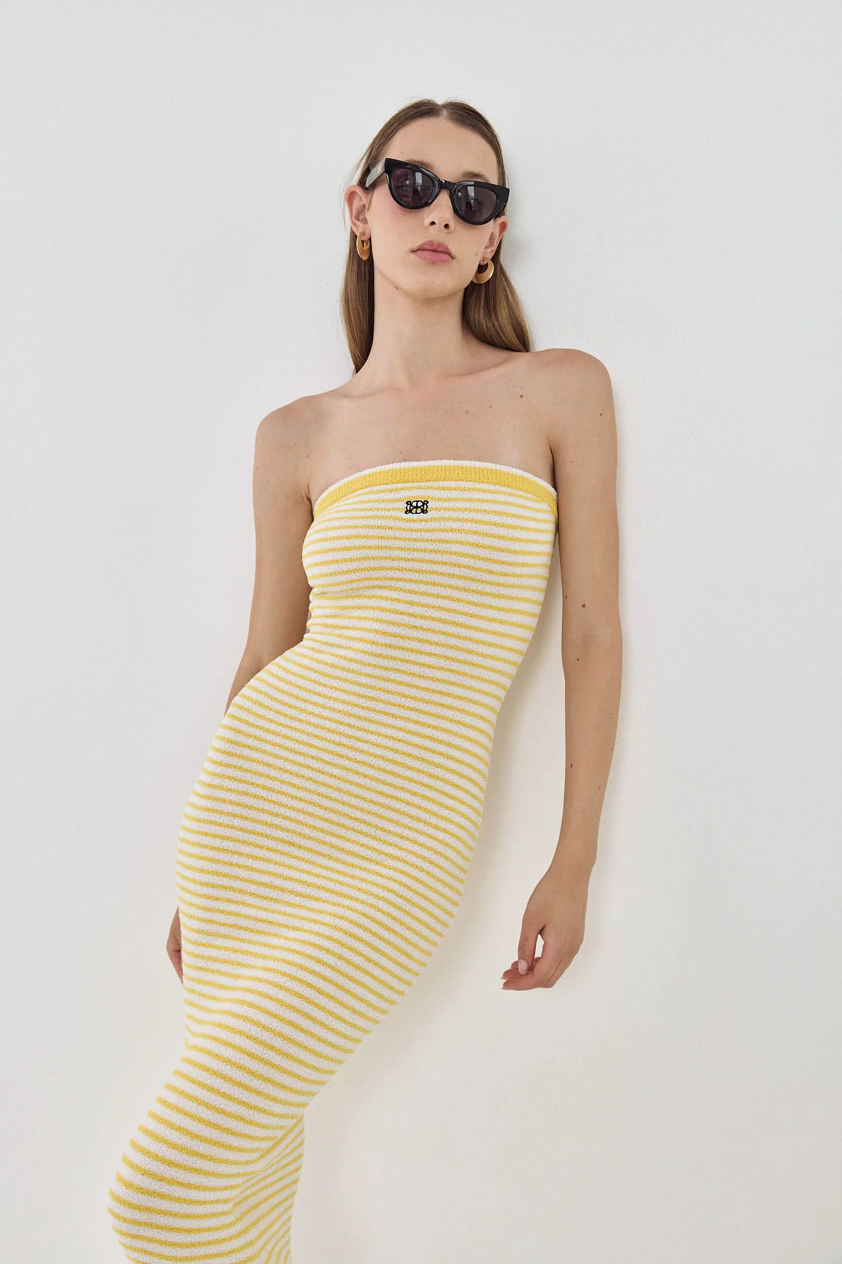 Boucle Strapless Maxi Dress - Image 9