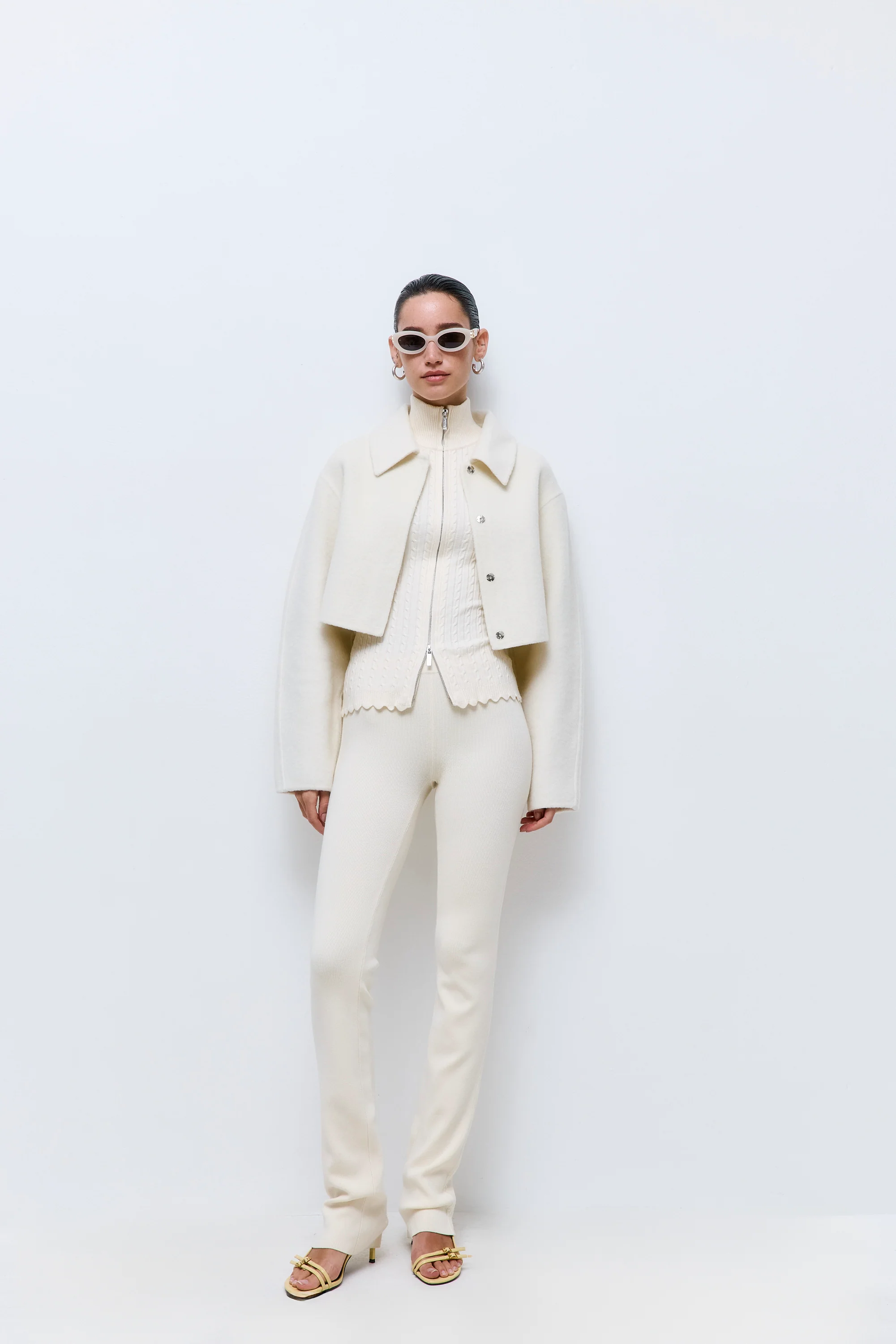 Fitted Cable Knit Cardigan - Image 3