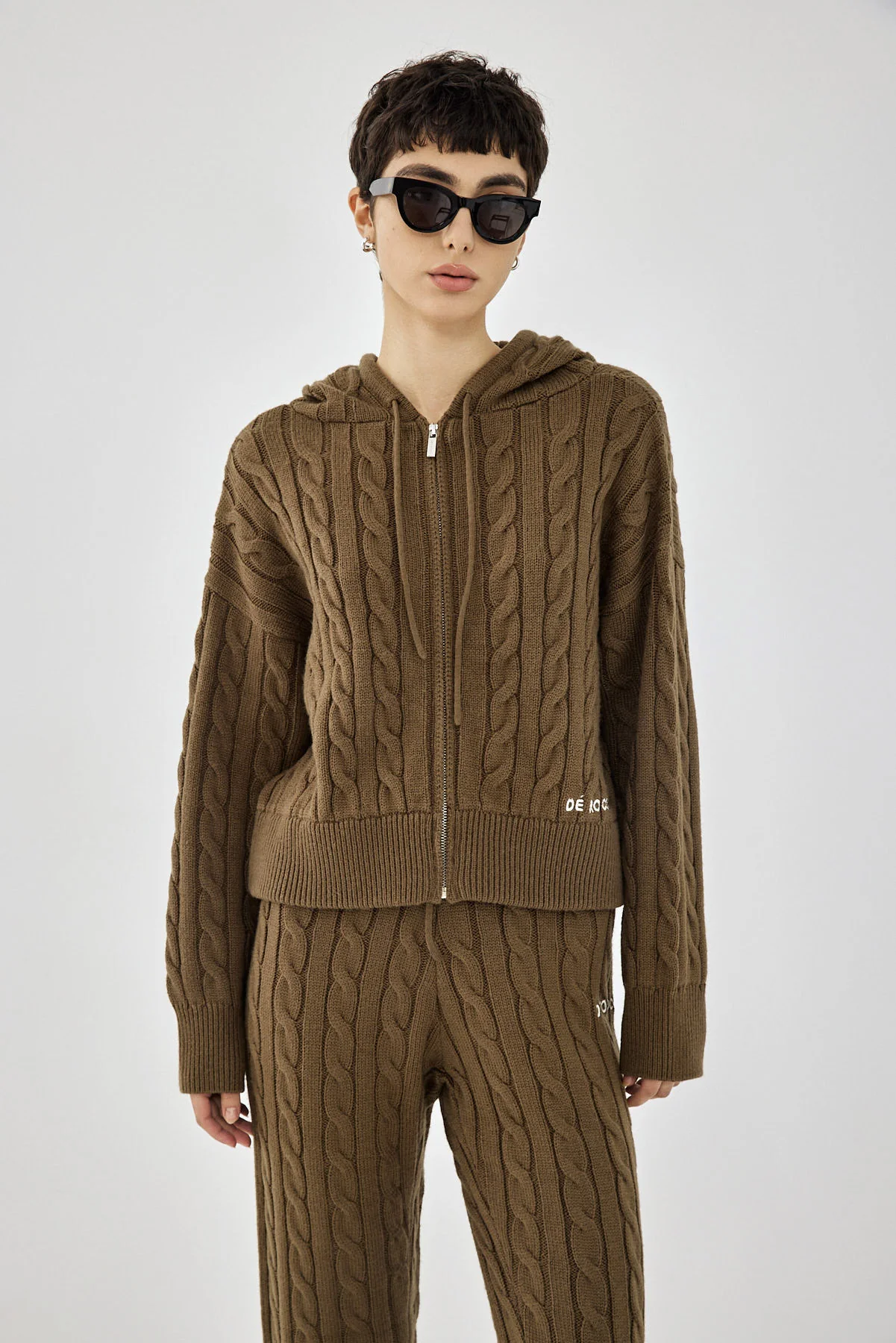 Cable-Knit Zipped Sweater
