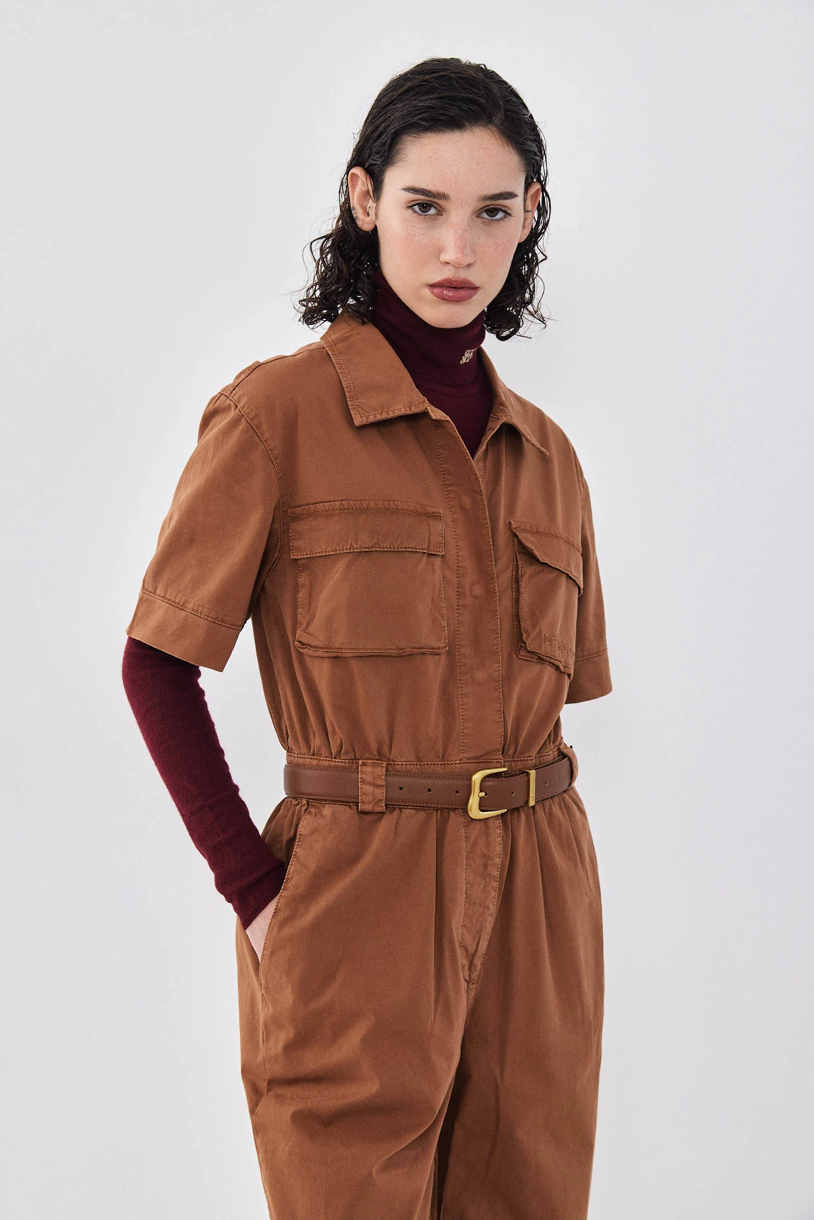 Short Sleeved Cargo Jumpsuit - Image 2