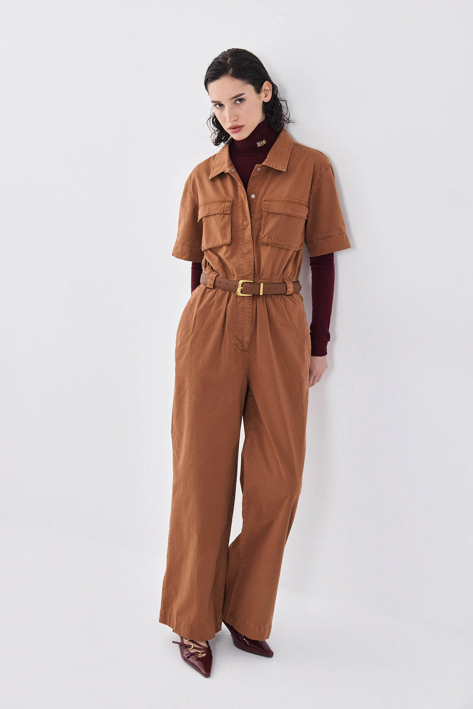 Short Sleeved Cargo Jumpsuit - Image 3