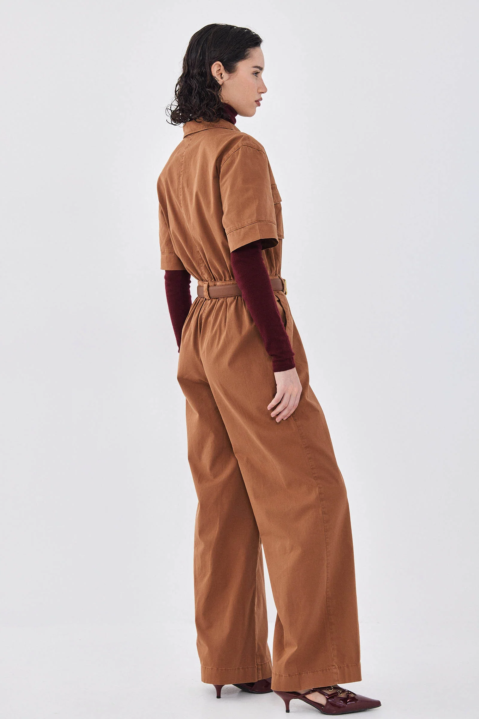 Short Sleeved Cargo Jumpsuit - Image 4