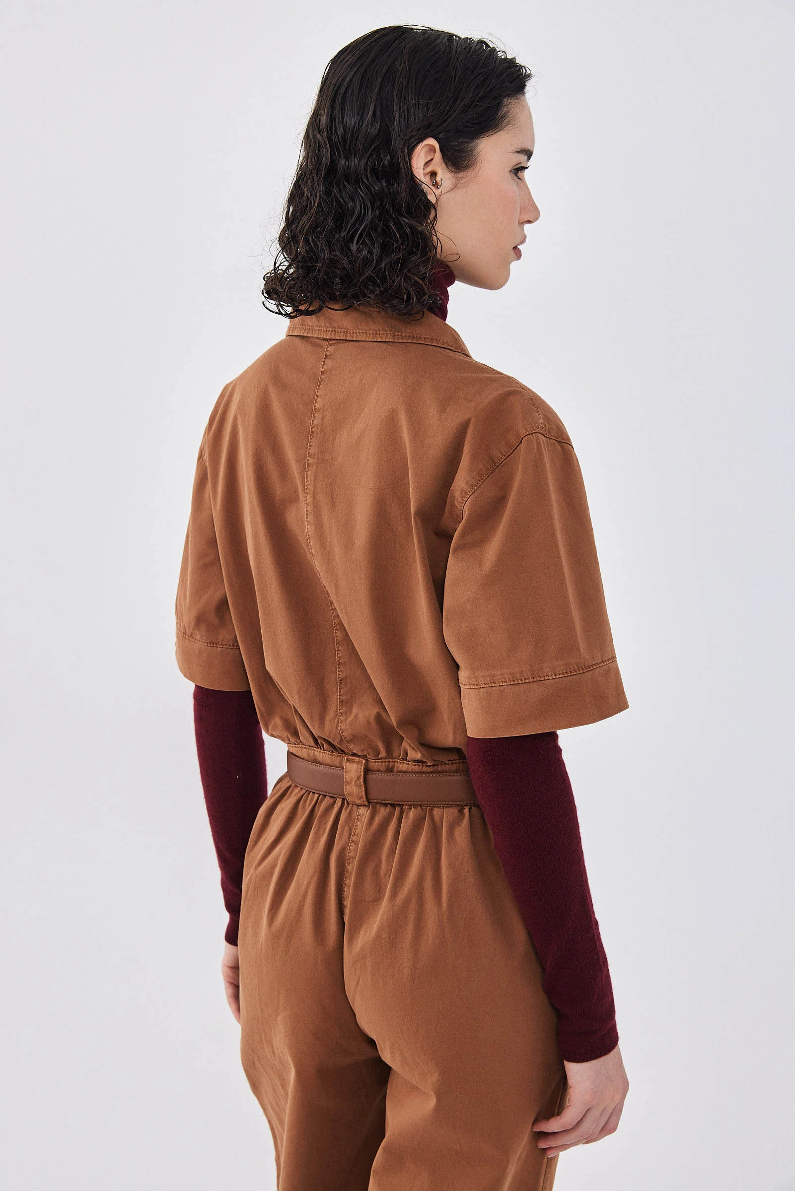 Short Sleeved Cargo Jumpsuit - Image 5