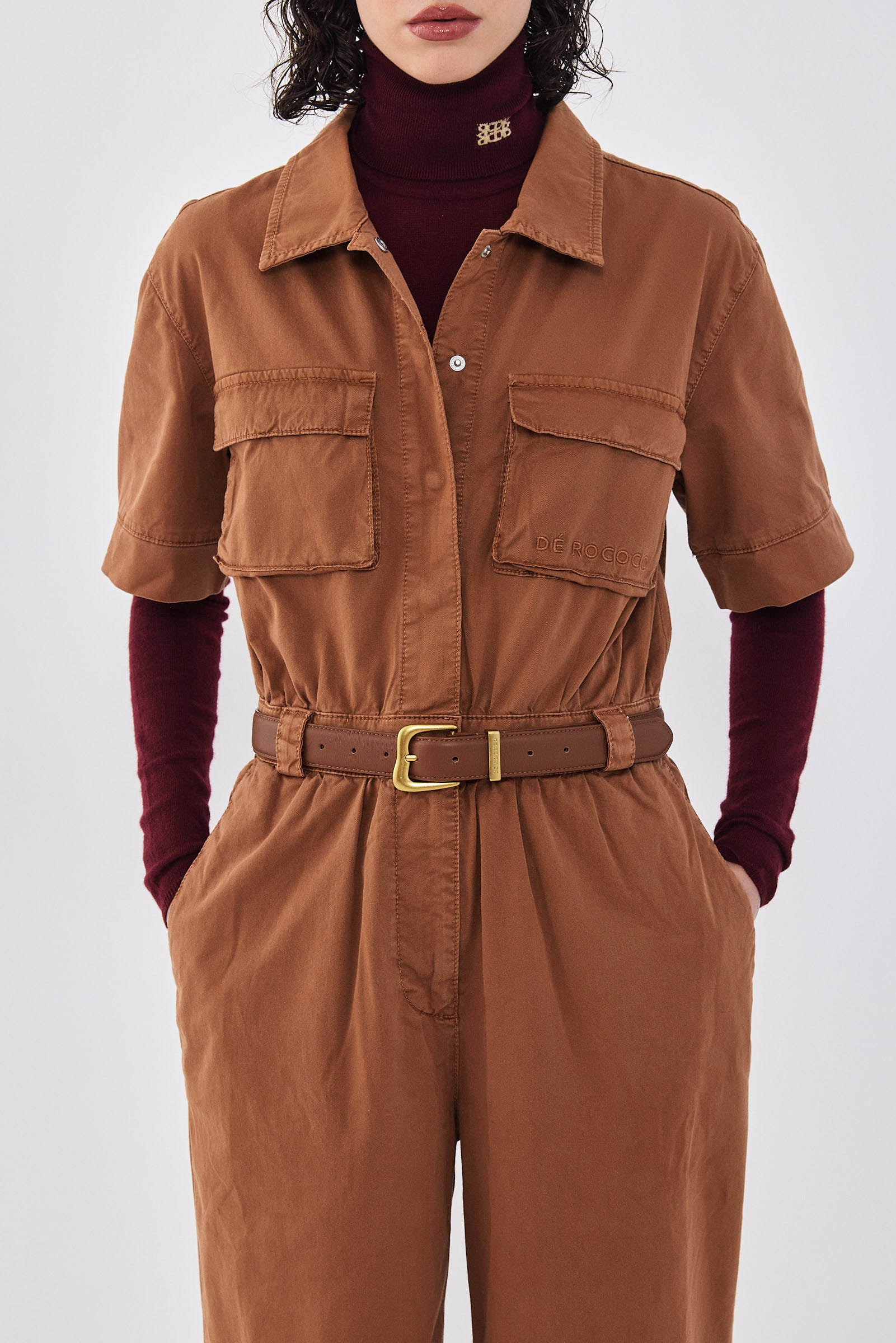 Short Sleeved Cargo Jumpsuit - Image 7