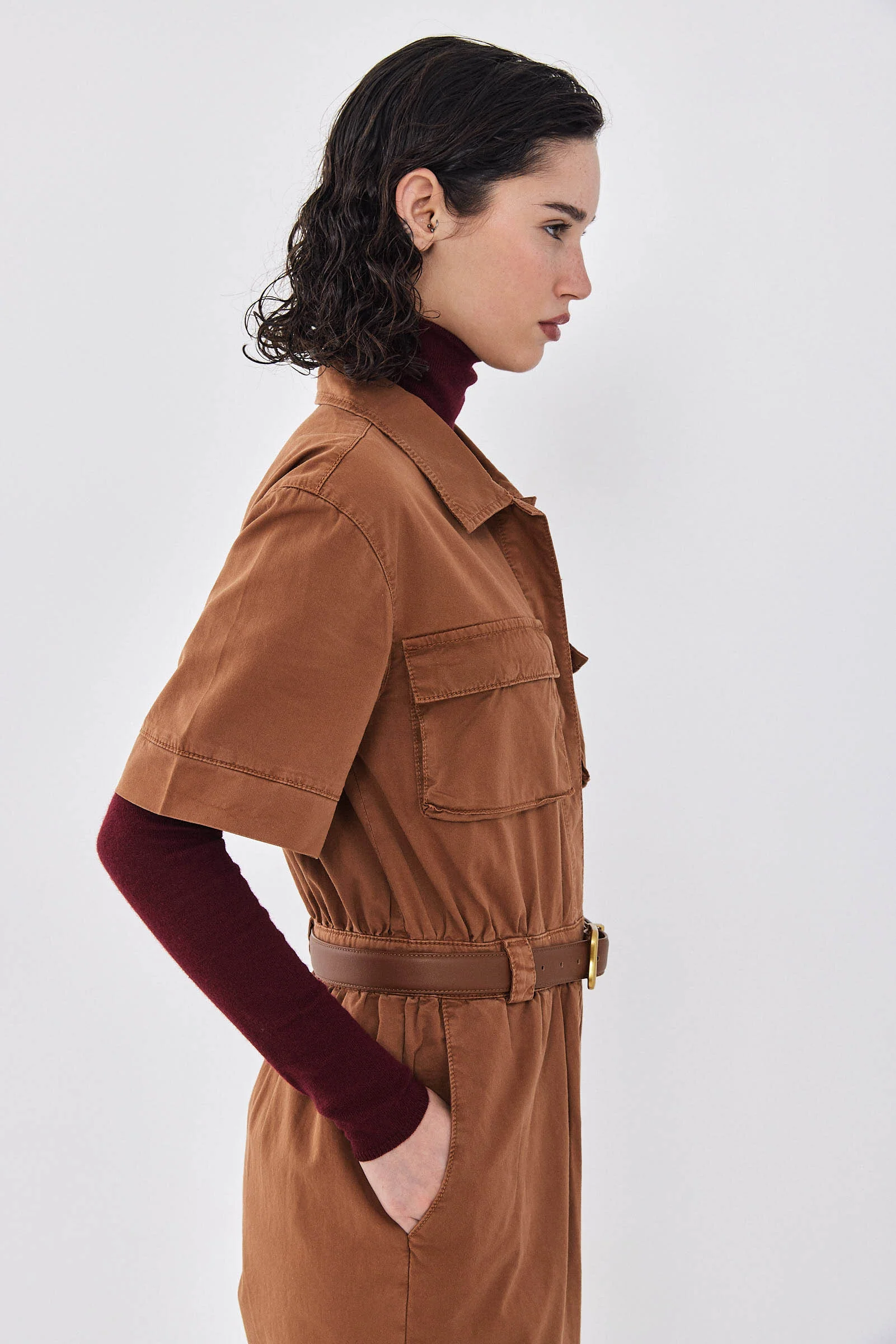 Short Sleeved Cargo Jumpsuit - Image 8