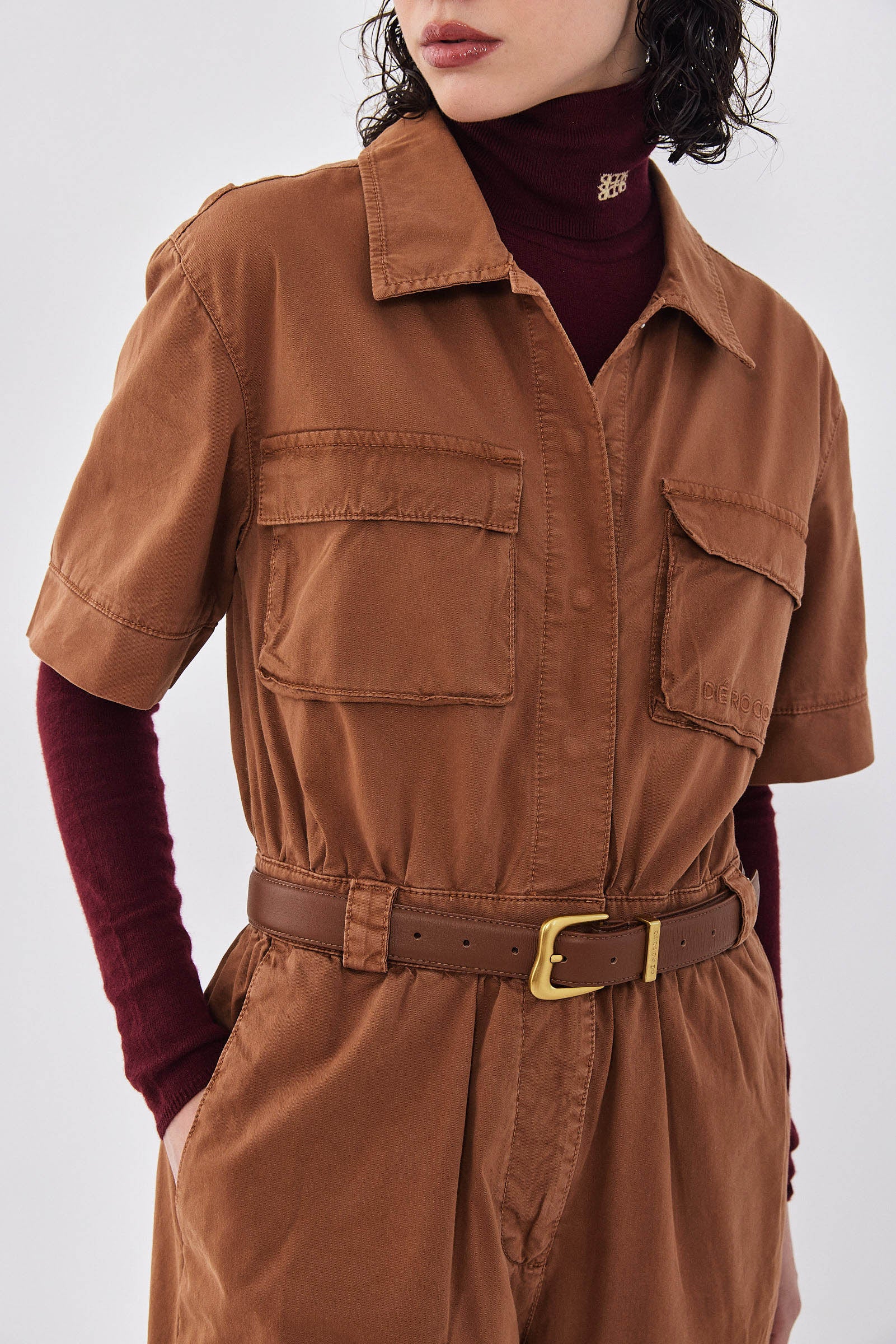 Short Sleeved Cargo Jumpsuit - Image 9