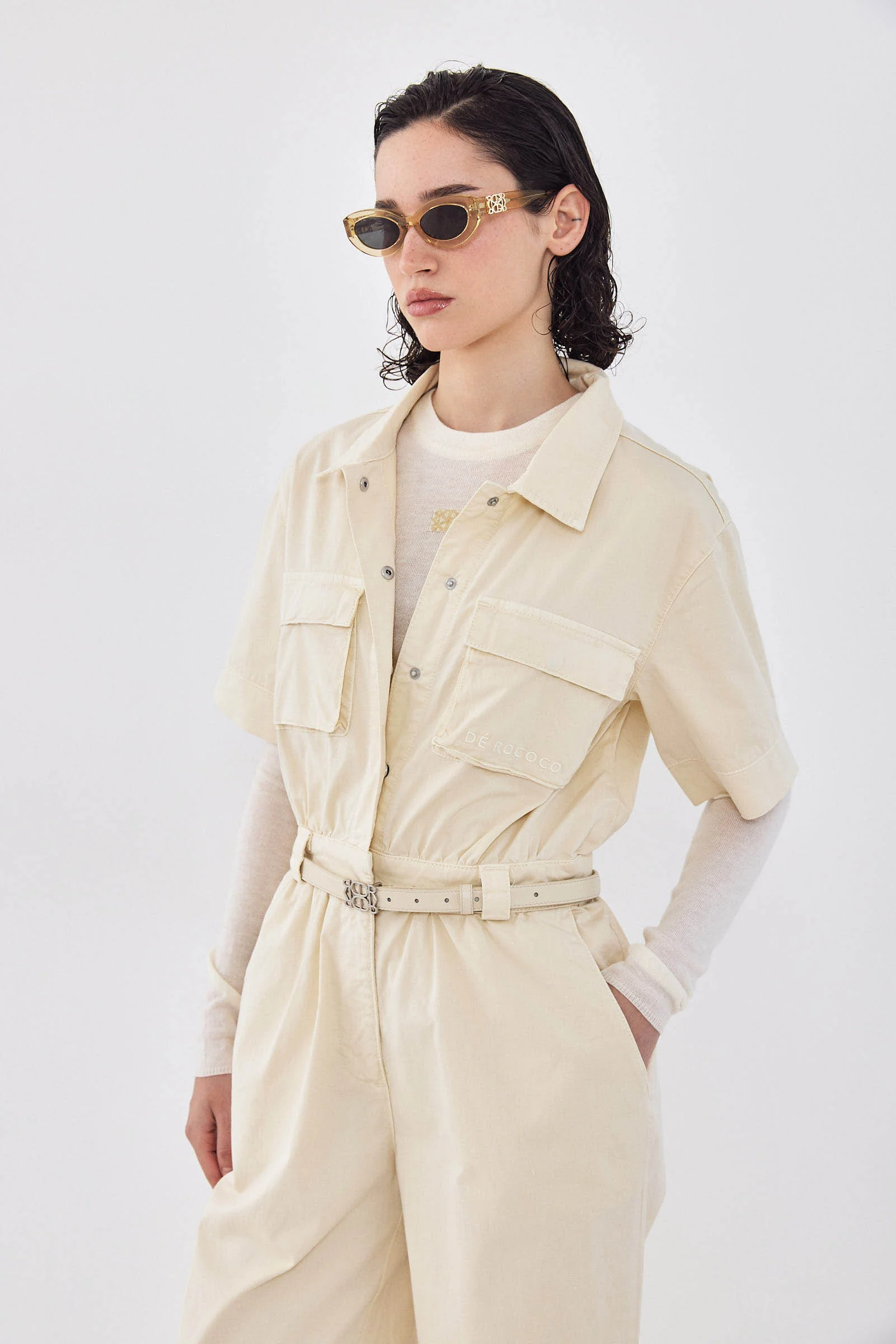 Short Sleeved Cargo Jumpsuit - Image 2