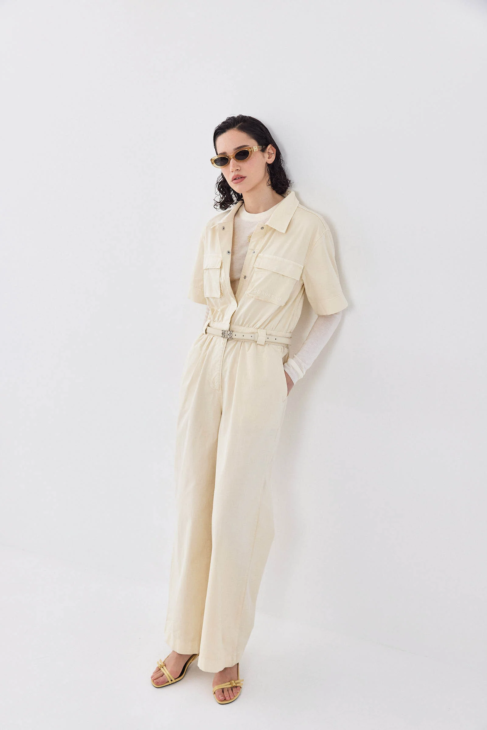 Short Sleeved Cargo Jumpsuit - Image 3
