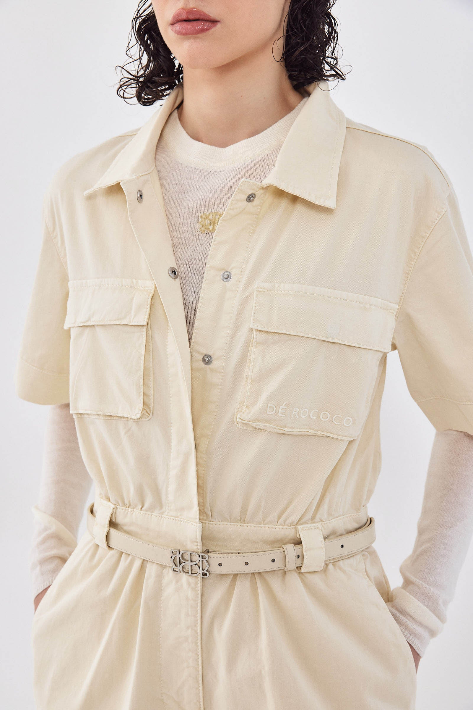 Short Sleeved Cargo Jumpsuit - Image 8