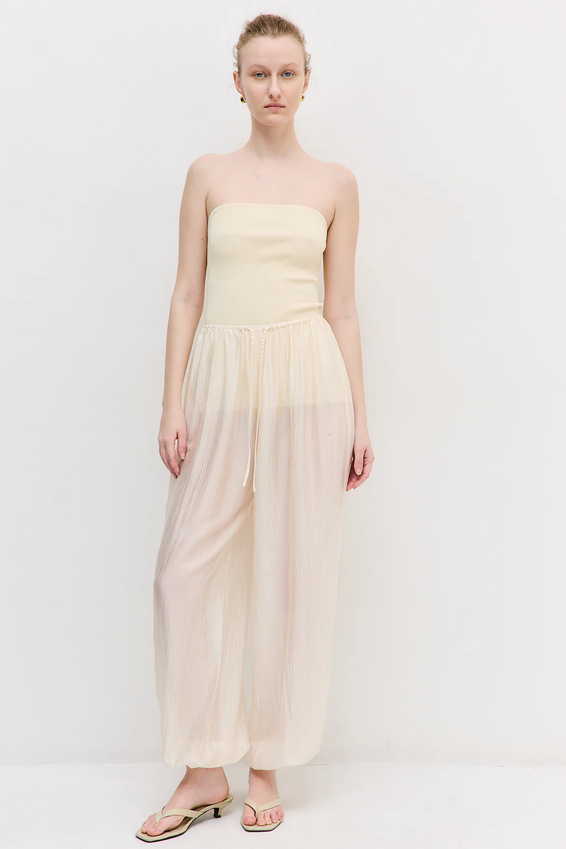 Semi Sheer Chiffon Balloon Pants - Image 3
