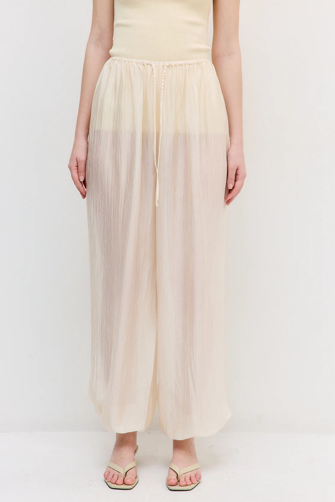 Semi Sheer Chiffon Balloon Pants - Image 4