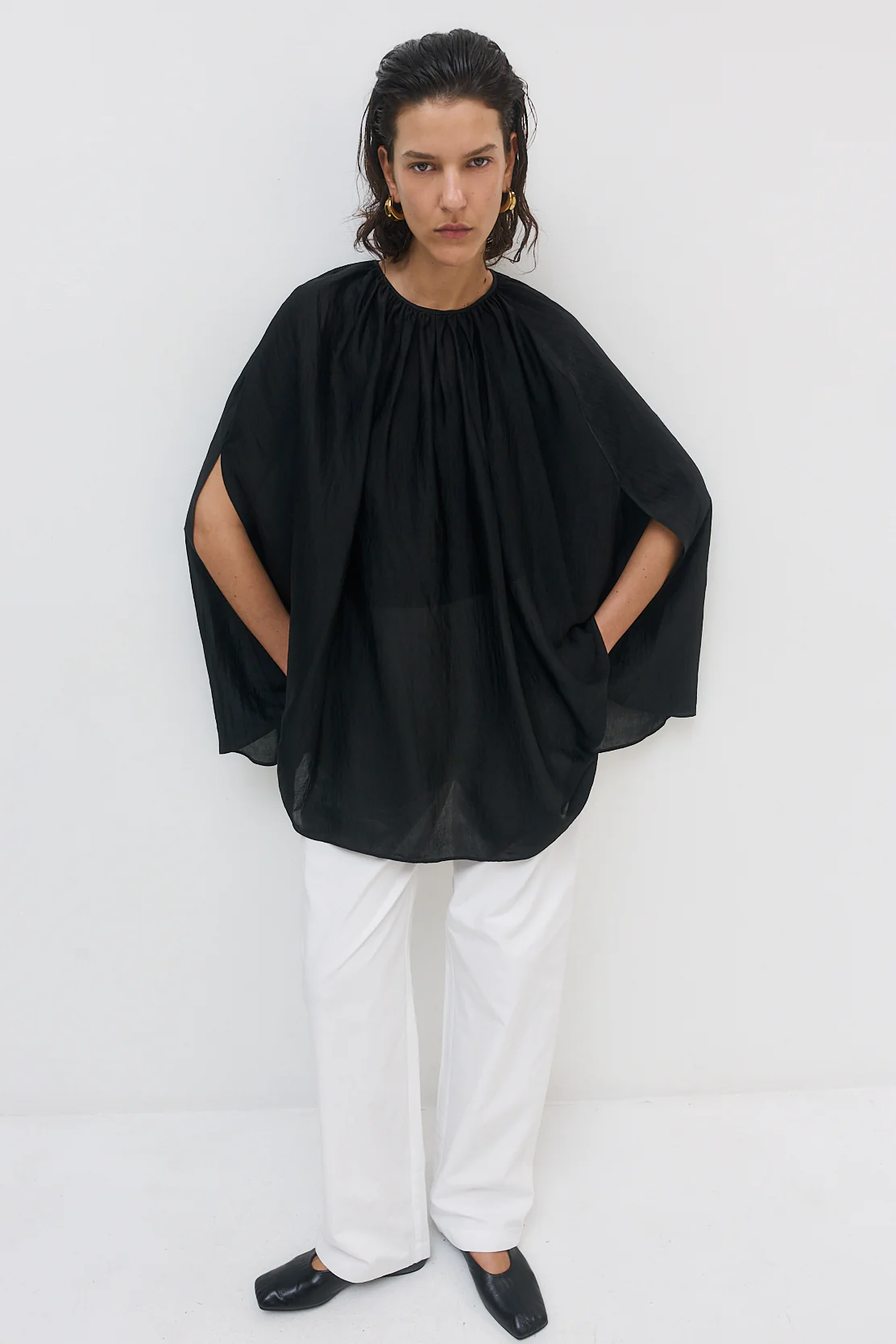 Semi Sheer Chiffon Cape - Image 3
