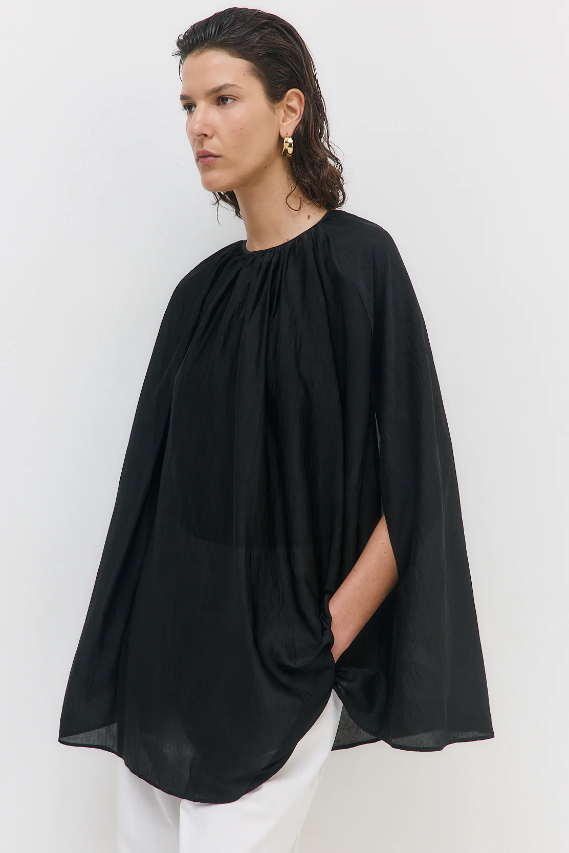 Semi Sheer Chiffon Cape - Image 6