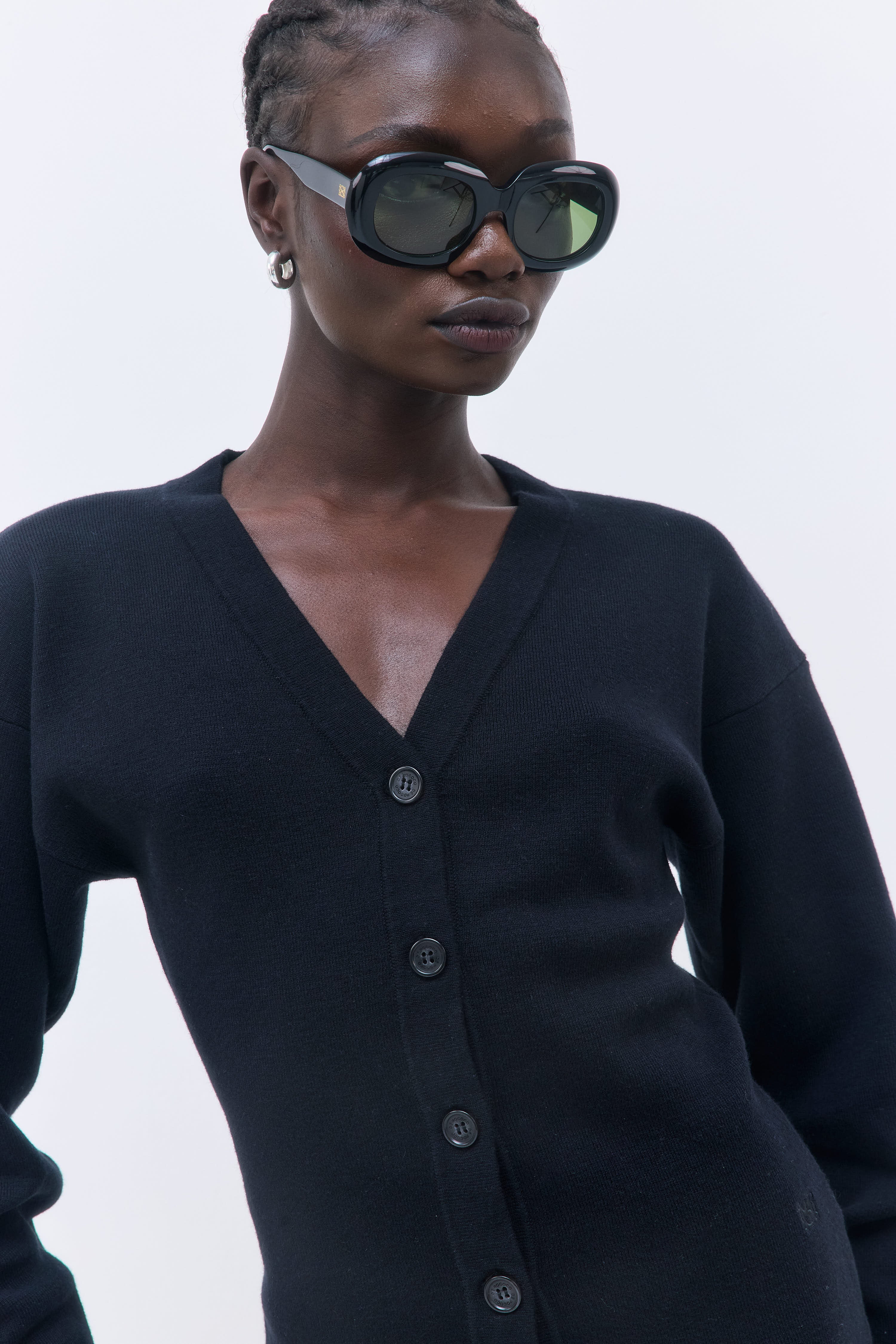 Cinched V Neck Cardigan - Image 7