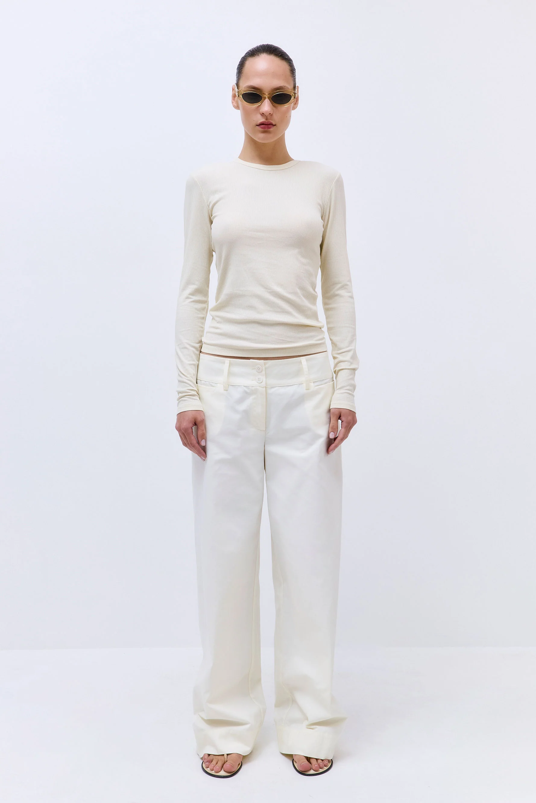 Classic Ribbed Fitted Long Sleeved T Shirt - Image 2