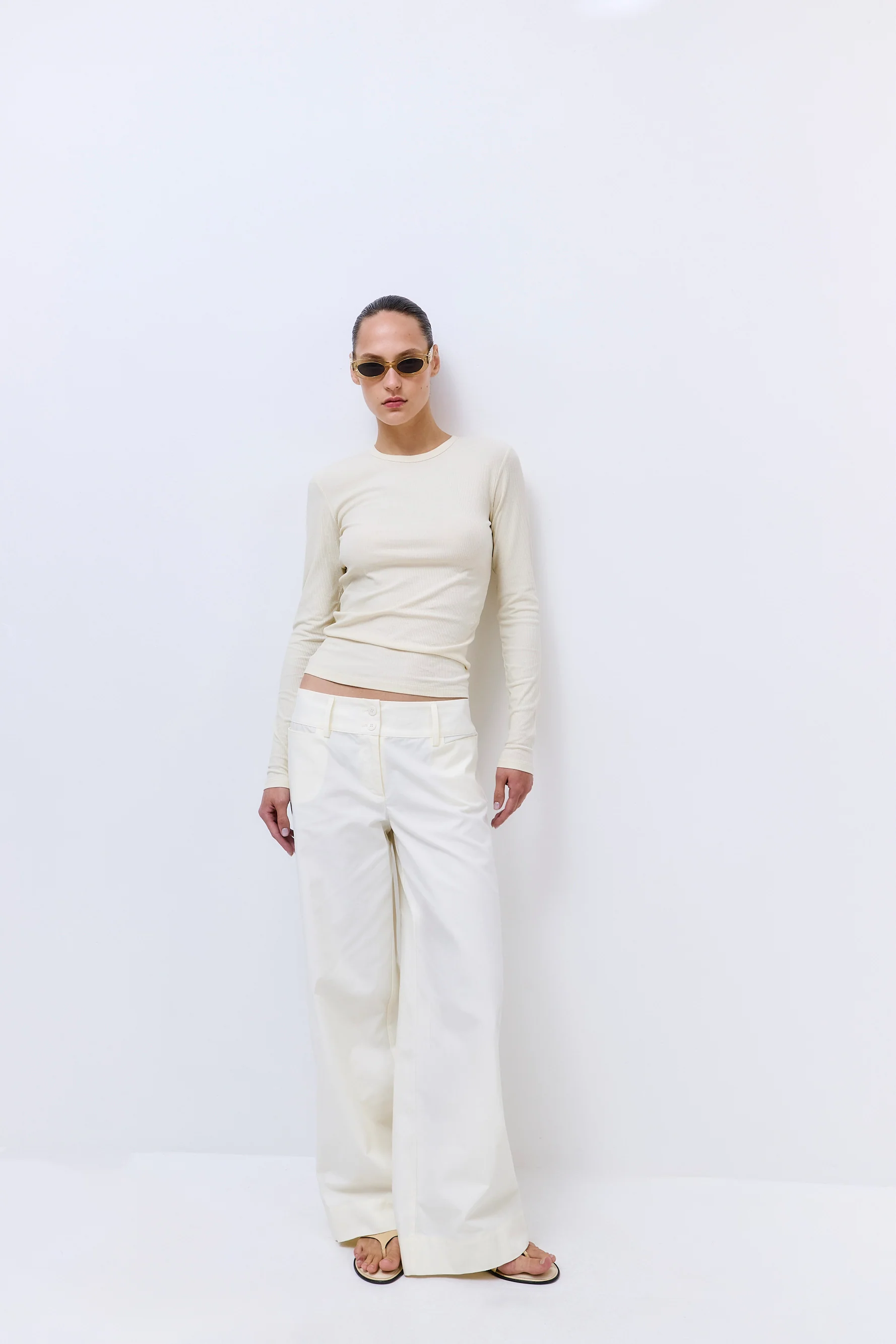 Classic Ribbed Fitted Long Sleeved T Shirt - Image 3