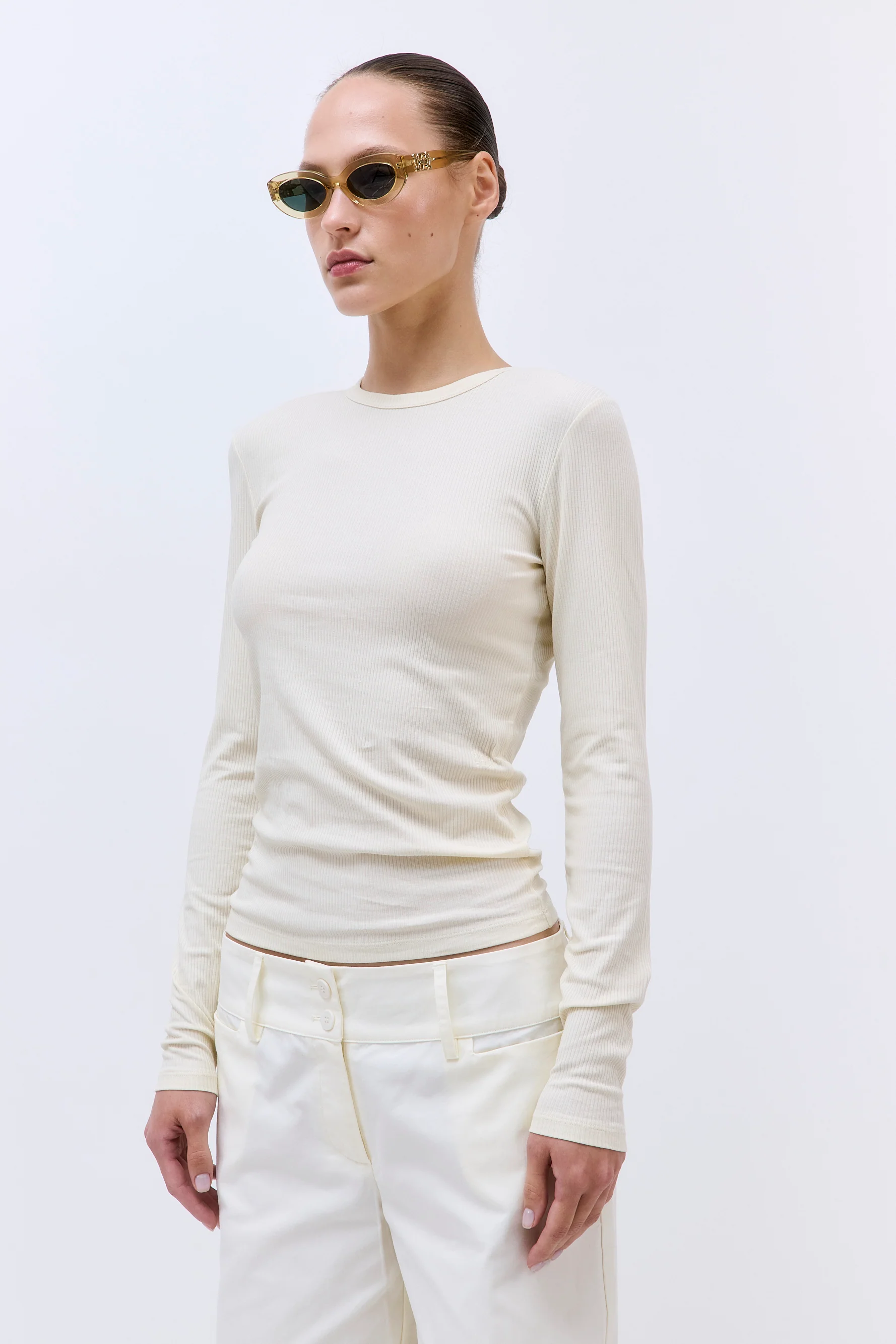 Classic Ribbed Fitted Long Sleeved T Shirt - Image 4