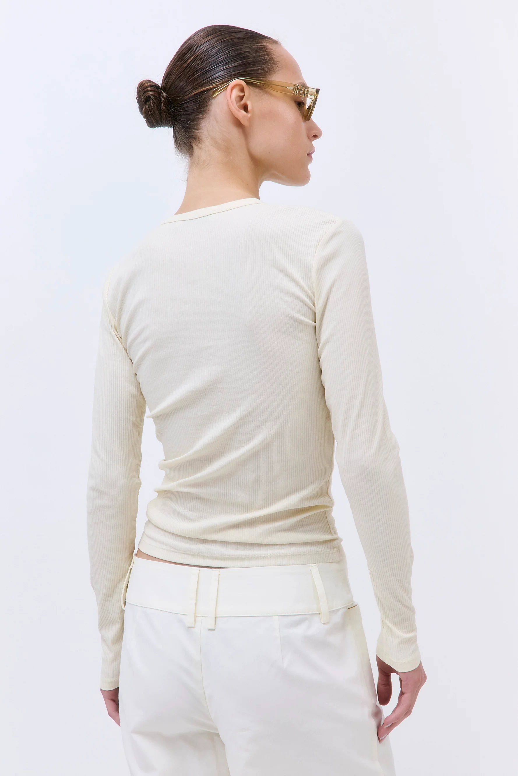 Classic Ribbed Fitted Long Sleeved T Shirt - Image 6