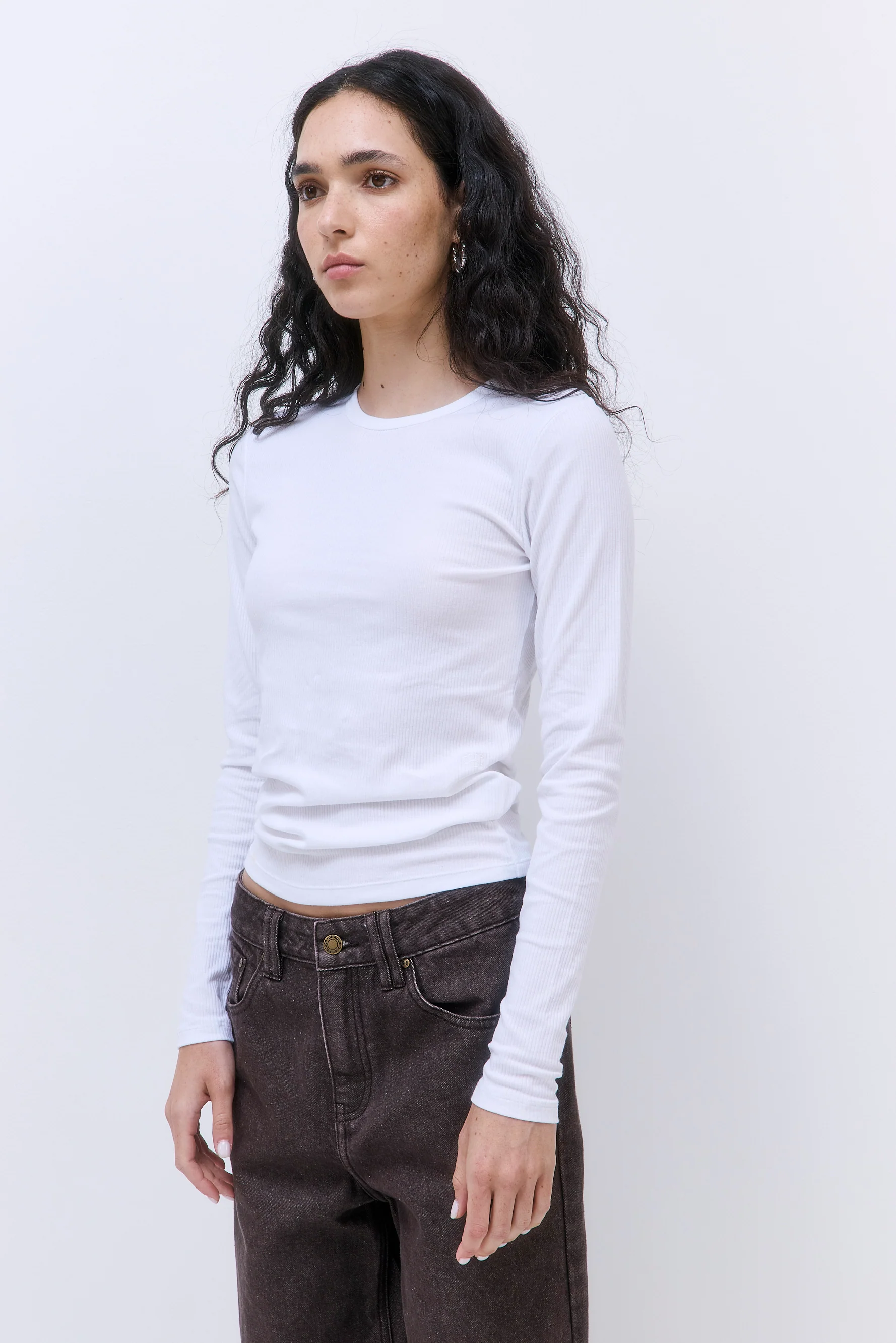 Classic Ribbed Fitted Long Sleeved T Shirt - Image 4