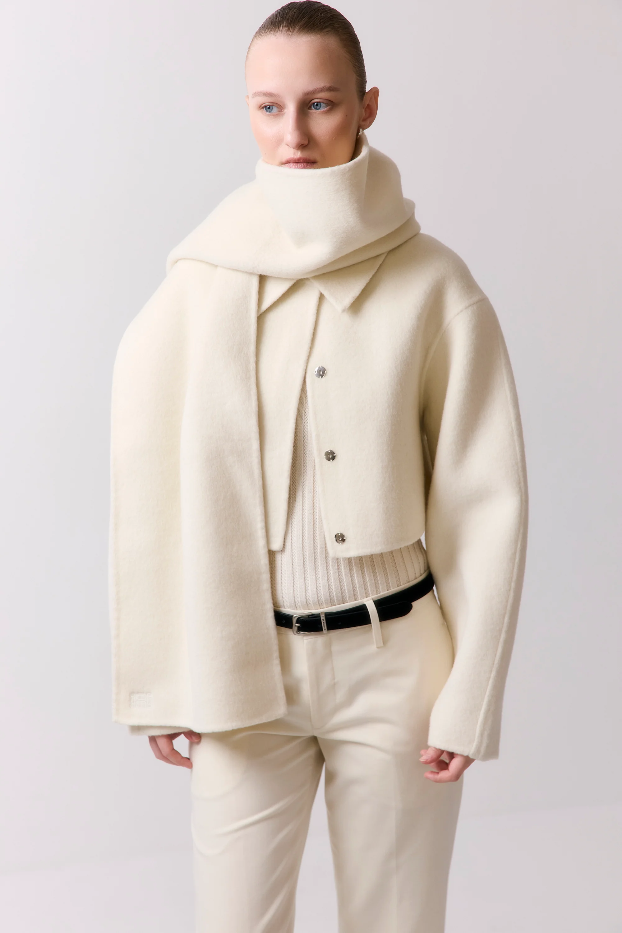 Classic Double Wool Scarf - Image 7