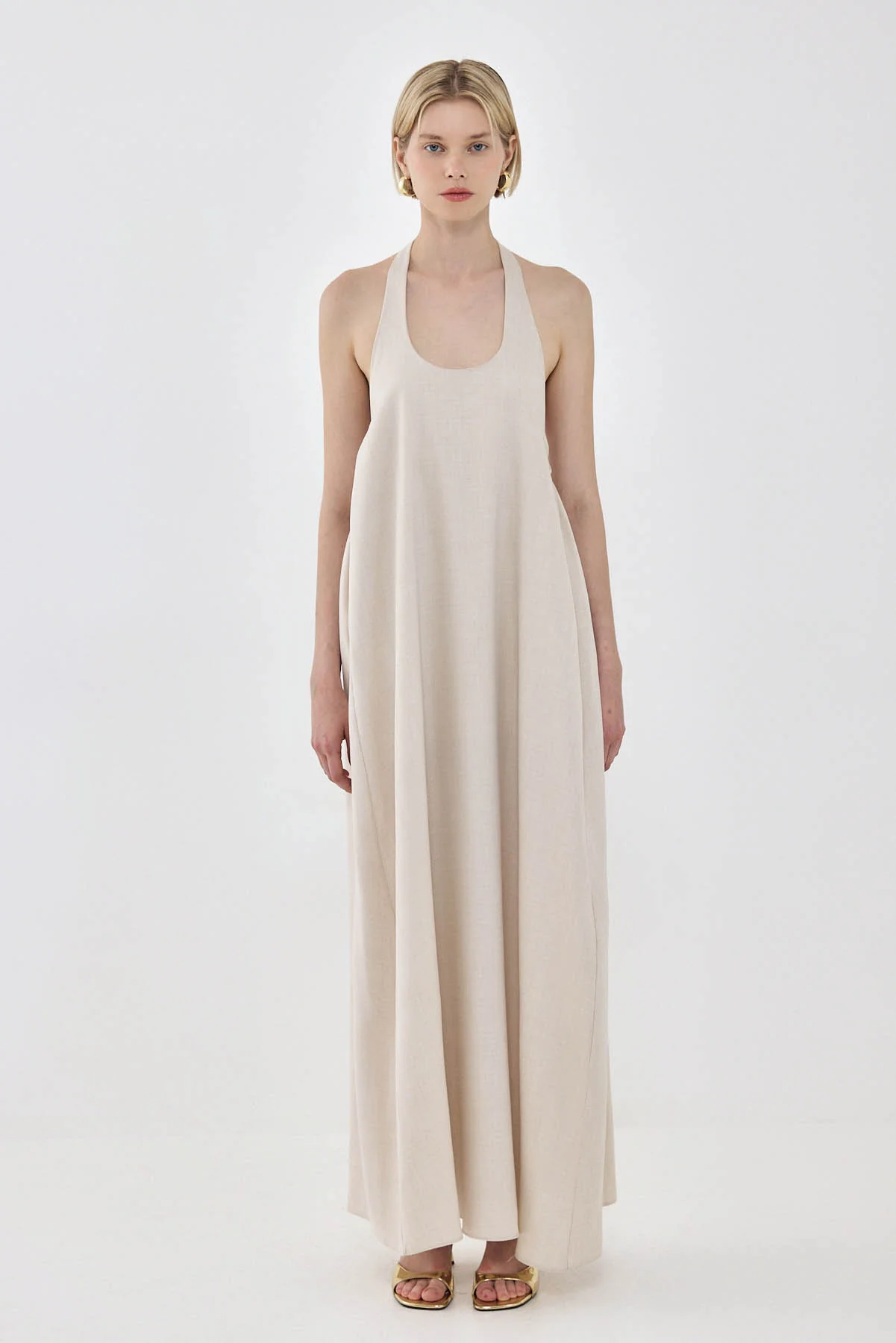Collared Flowy Maxi Dress