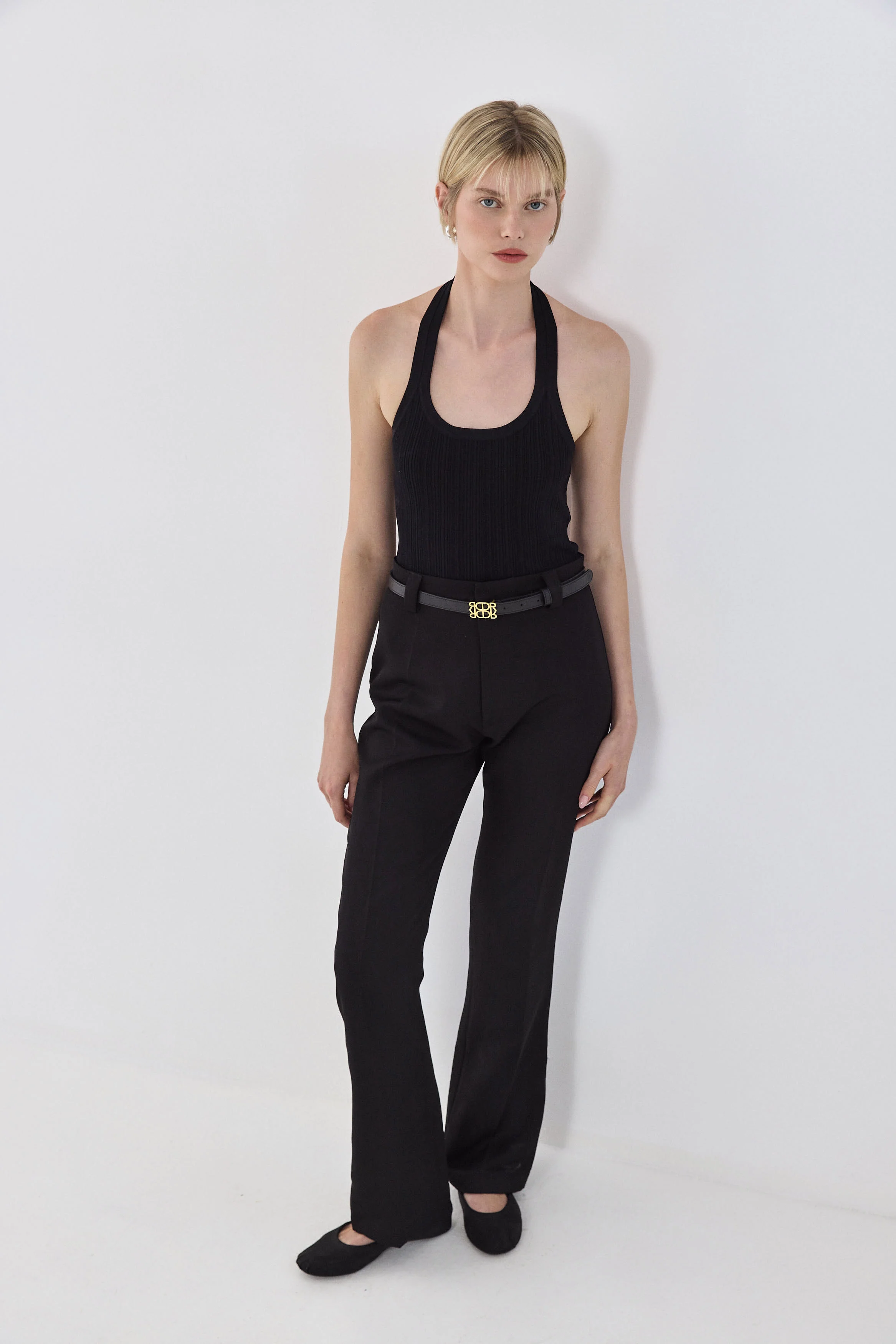 Collared Ribbed Tank Top - Image 3