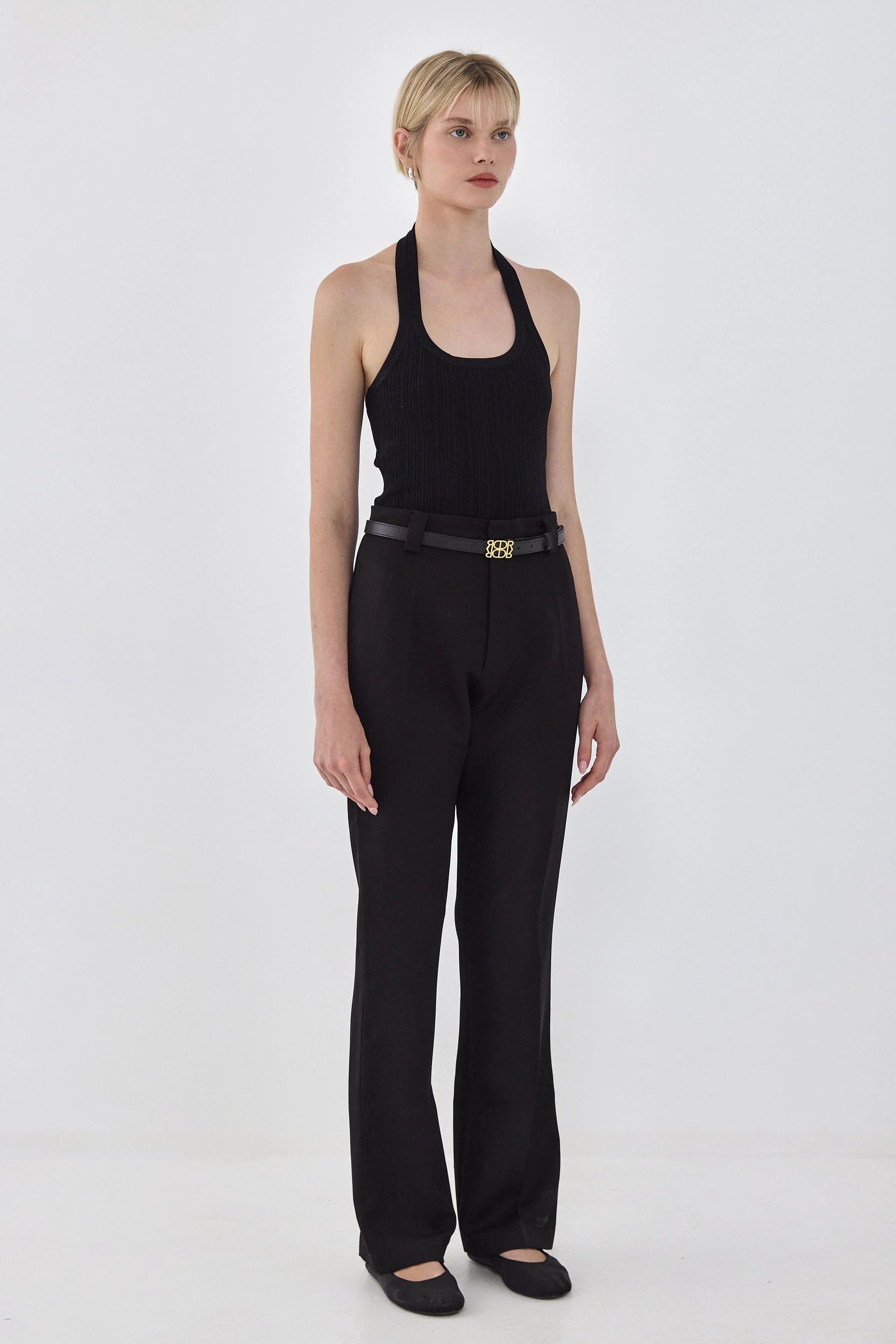 Collared Ribbed Tank Top - Image 4