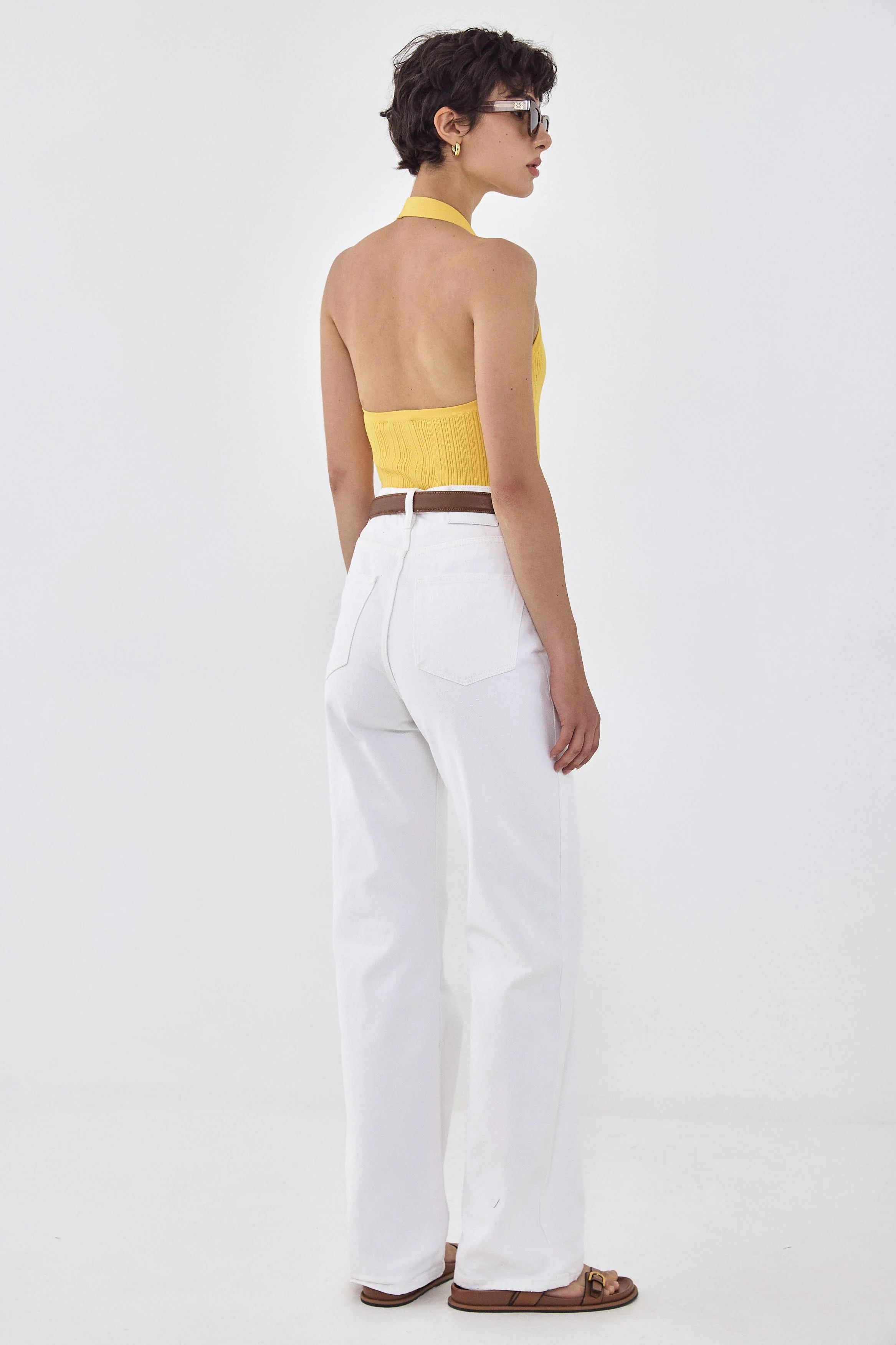 Collared Ribbed Tank Top - Image 5