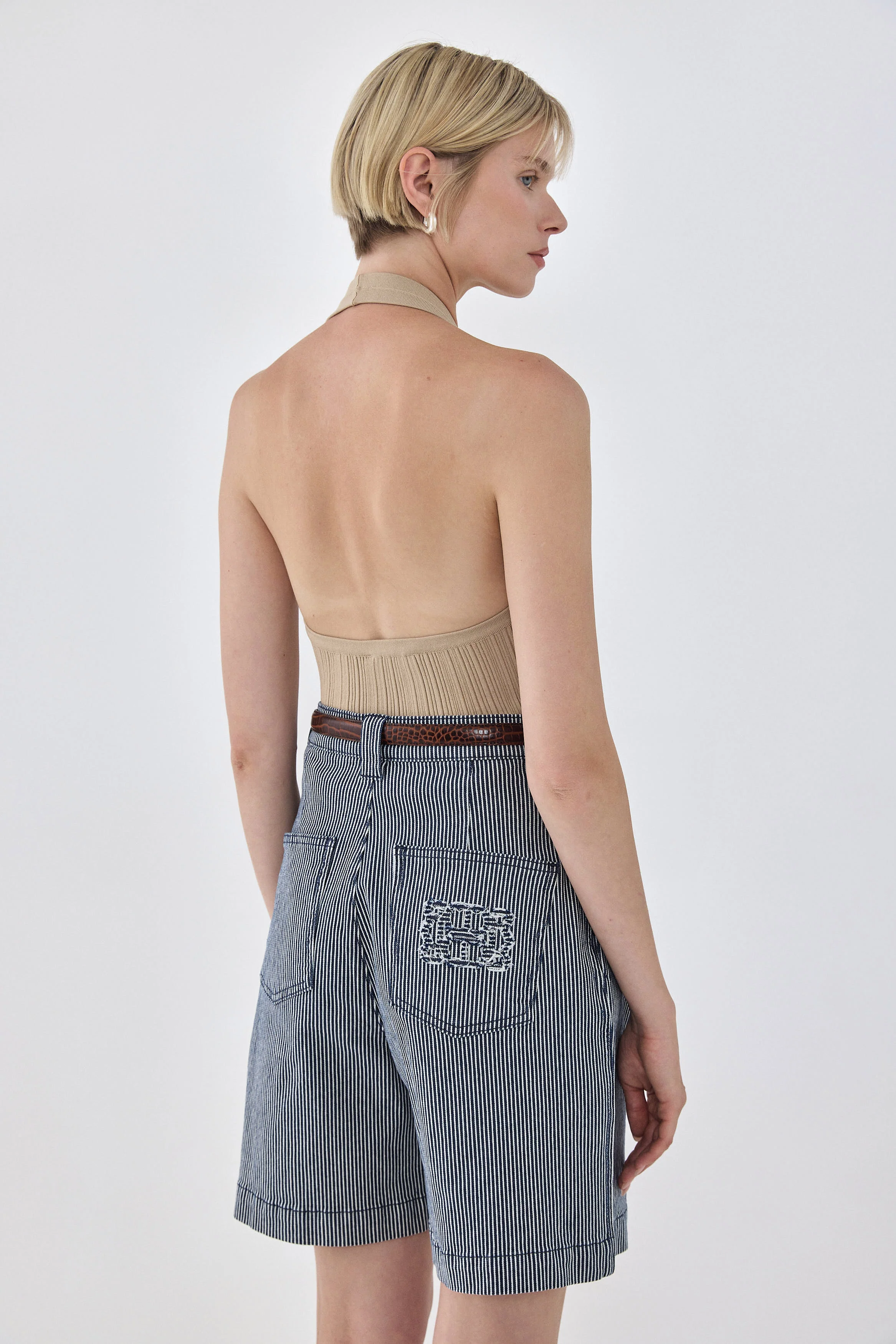 Collared Ribbed Tank Top - Image 4