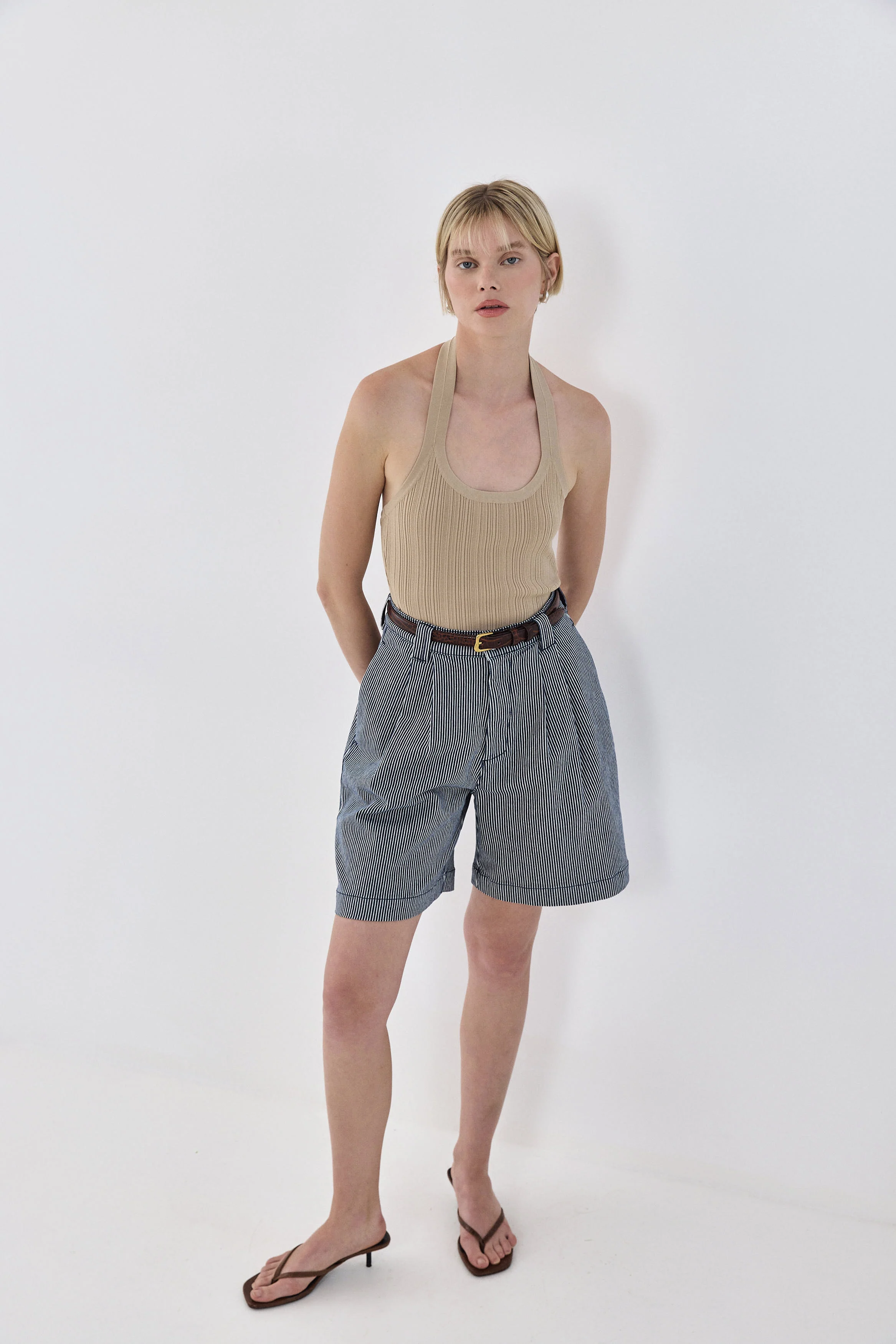 Collared Ribbed Tank Top - Image 5