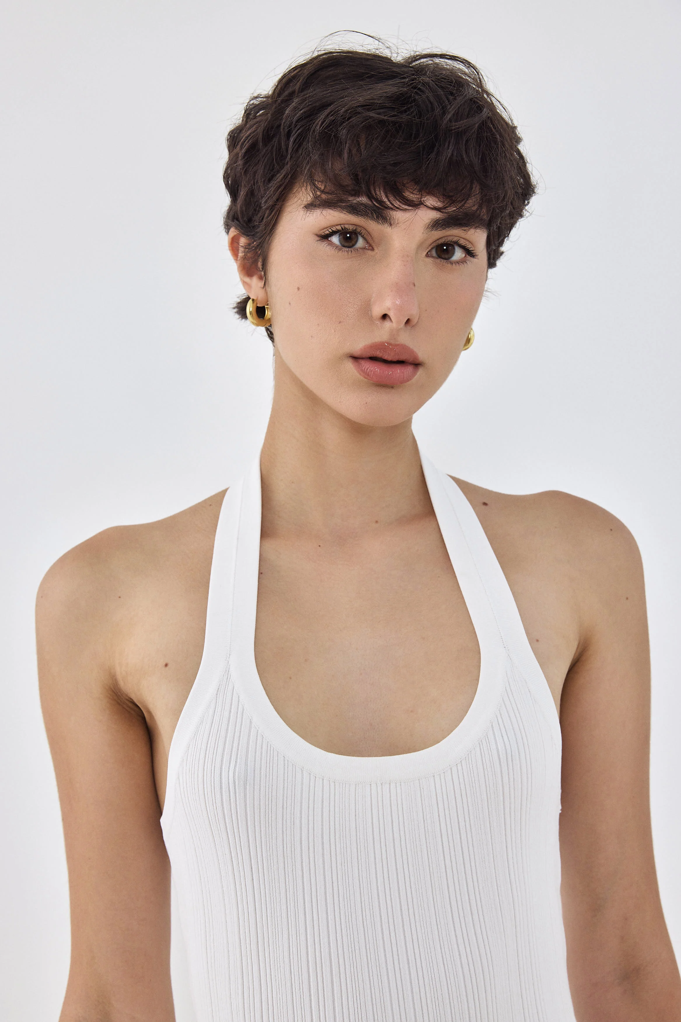 Collared Ribbed Tank Top - Image 8
