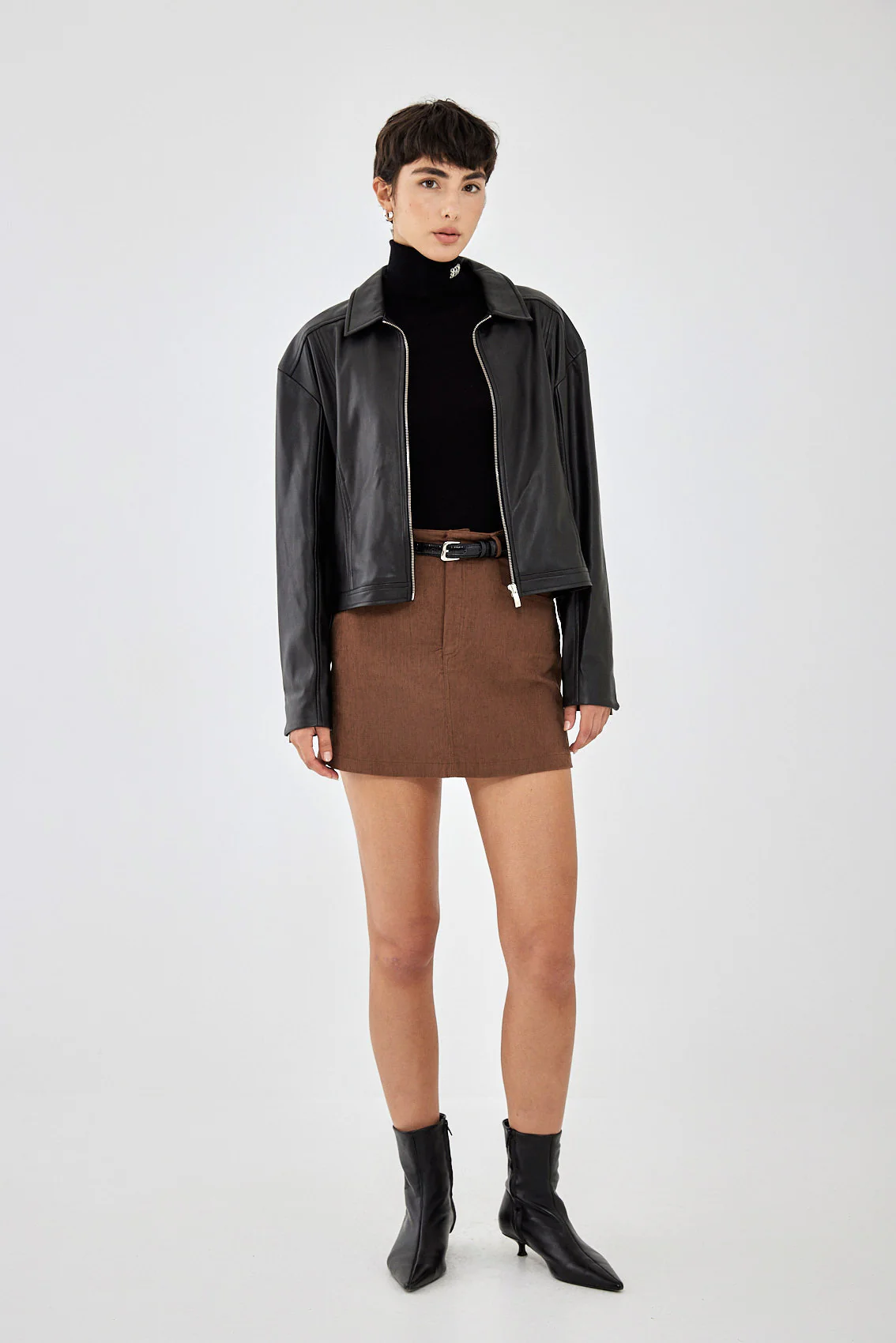 Corduroy A Line Mini Skirt