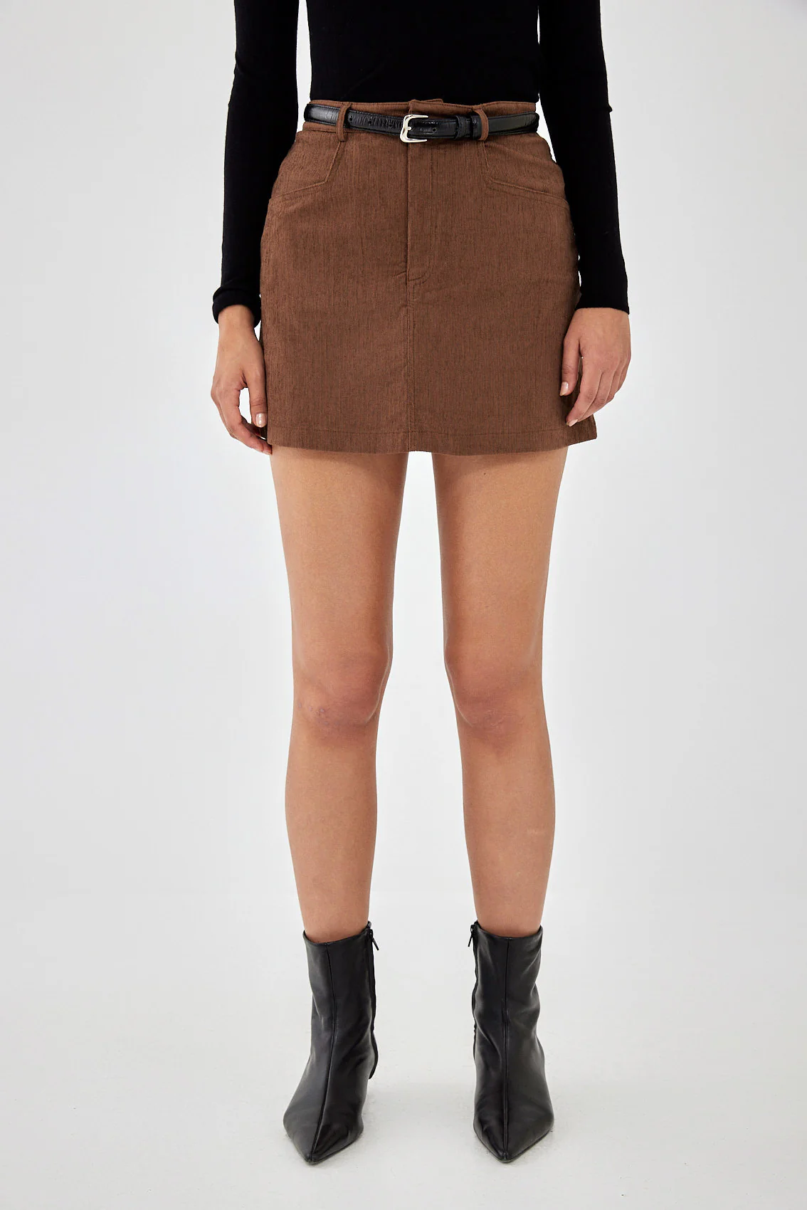 Corduroy A Line Mini Skirt - Image 2