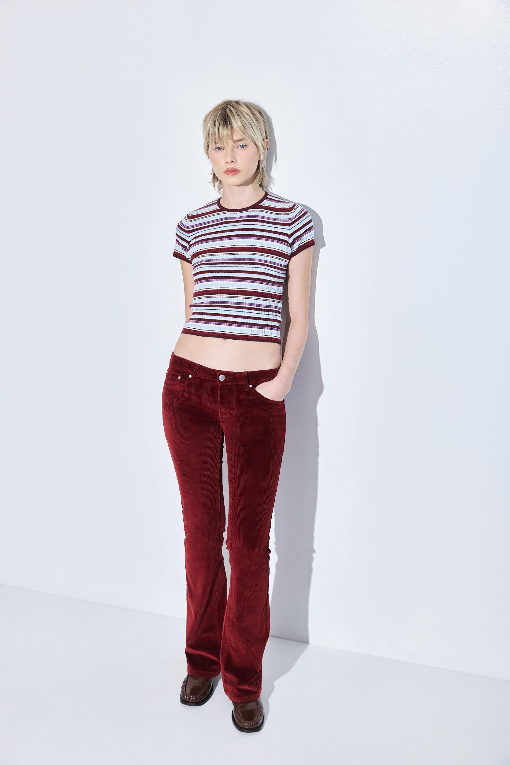 Low Rise Corduroy Bootcut Pants - Image 3