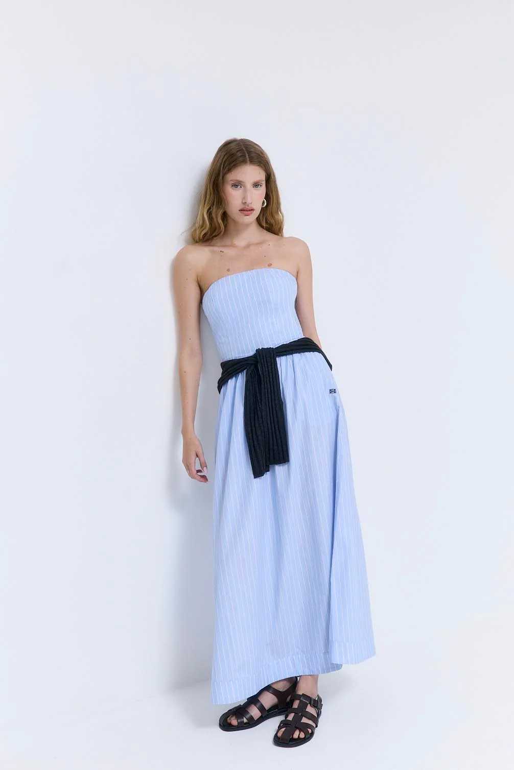 Strapless Corset Poplin Maxi Dress - Image 3