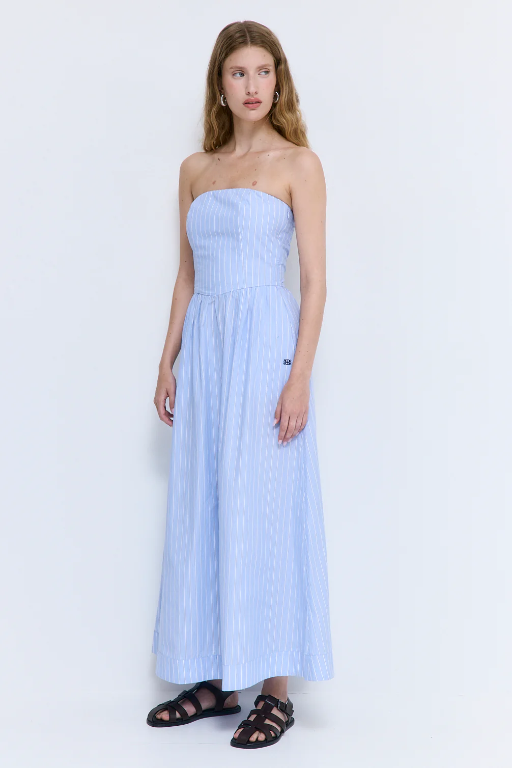 Strapless Corset Poplin Maxi Dress - Image 4
