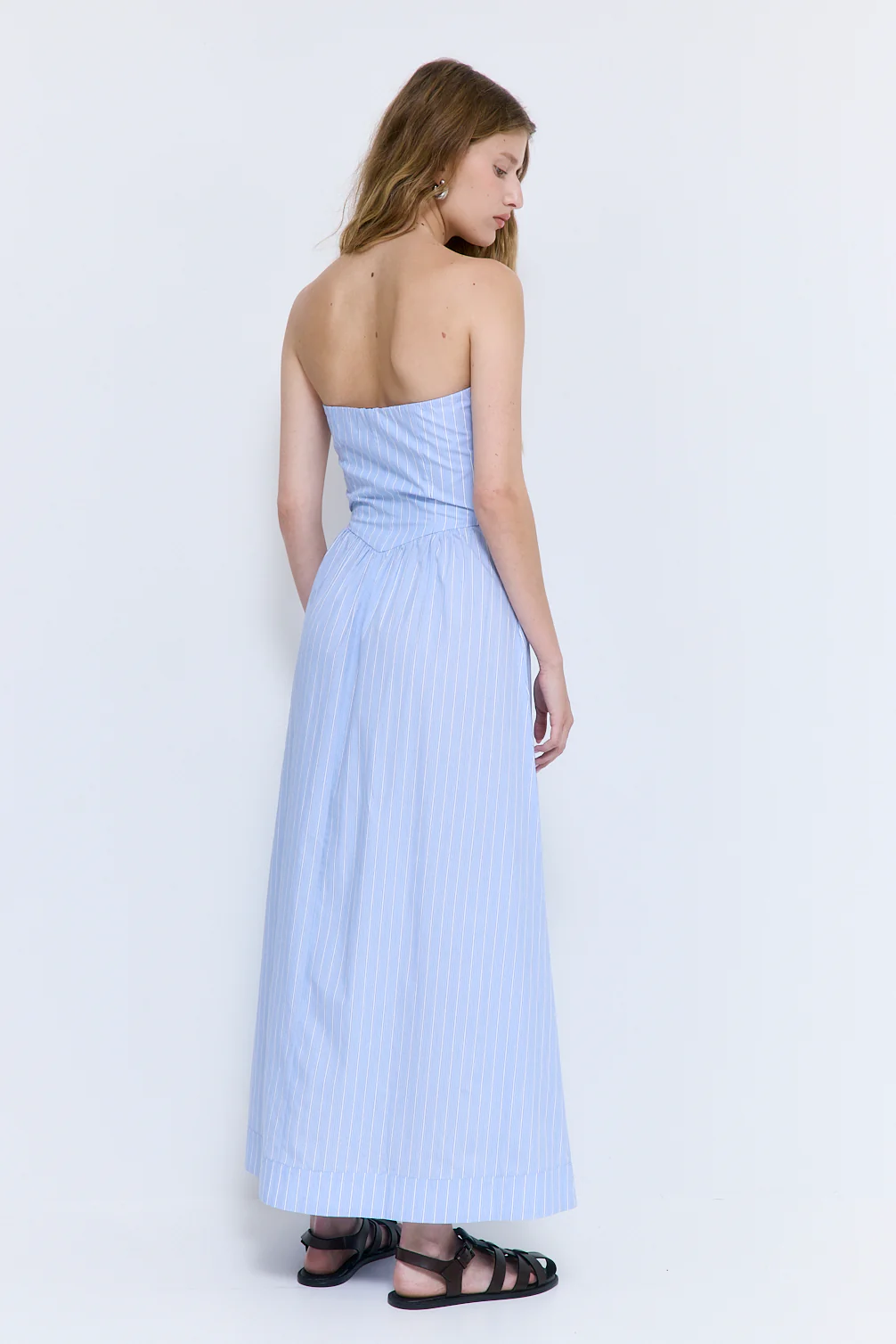 Strapless Corset Poplin Maxi Dress - Image 5