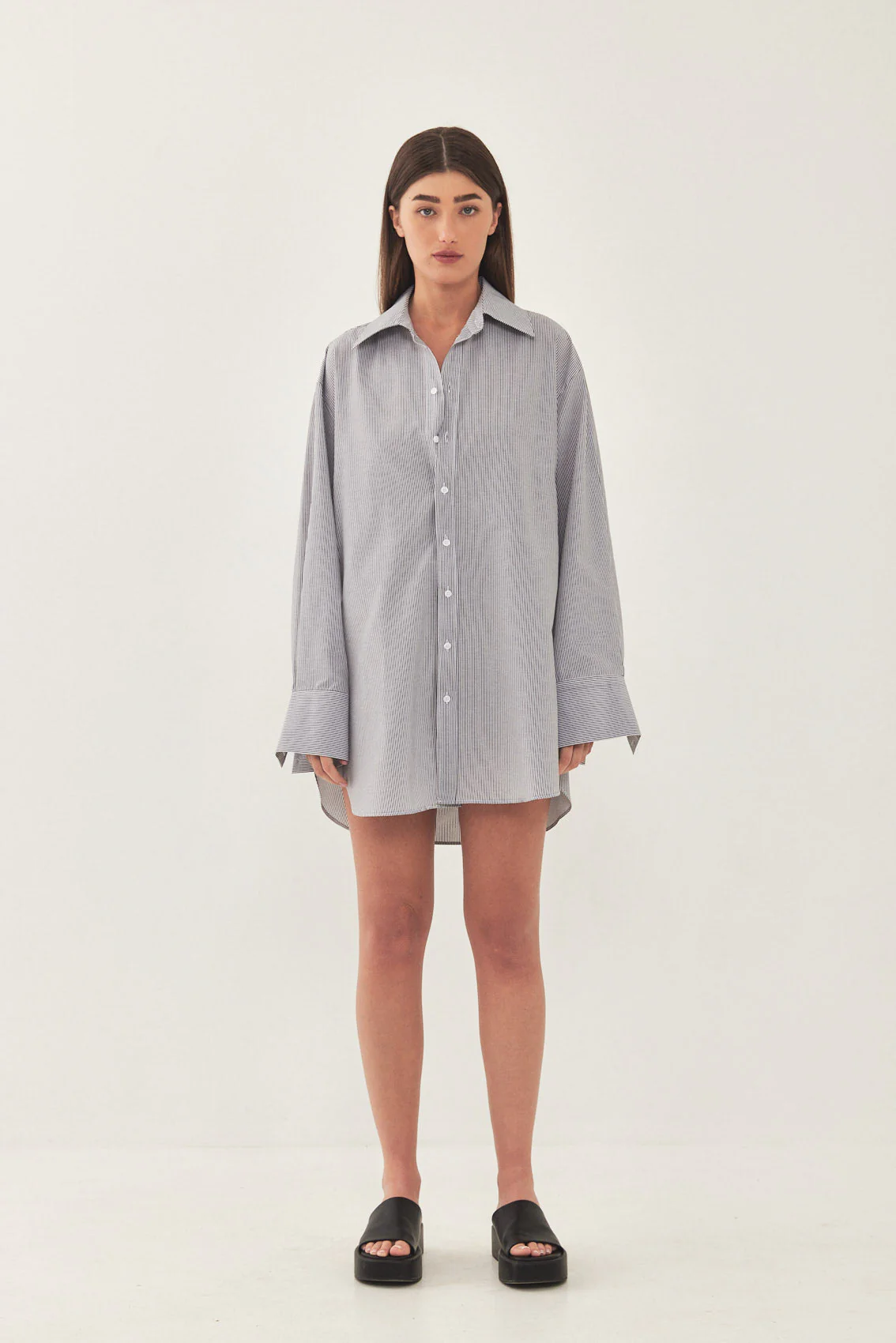 Cotton Button Down Mini Dress