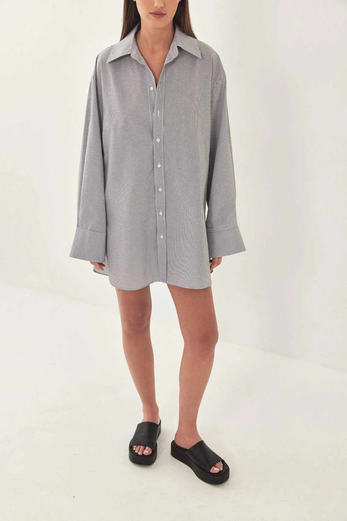 Cotton Button Down Mini Dress - Image 2