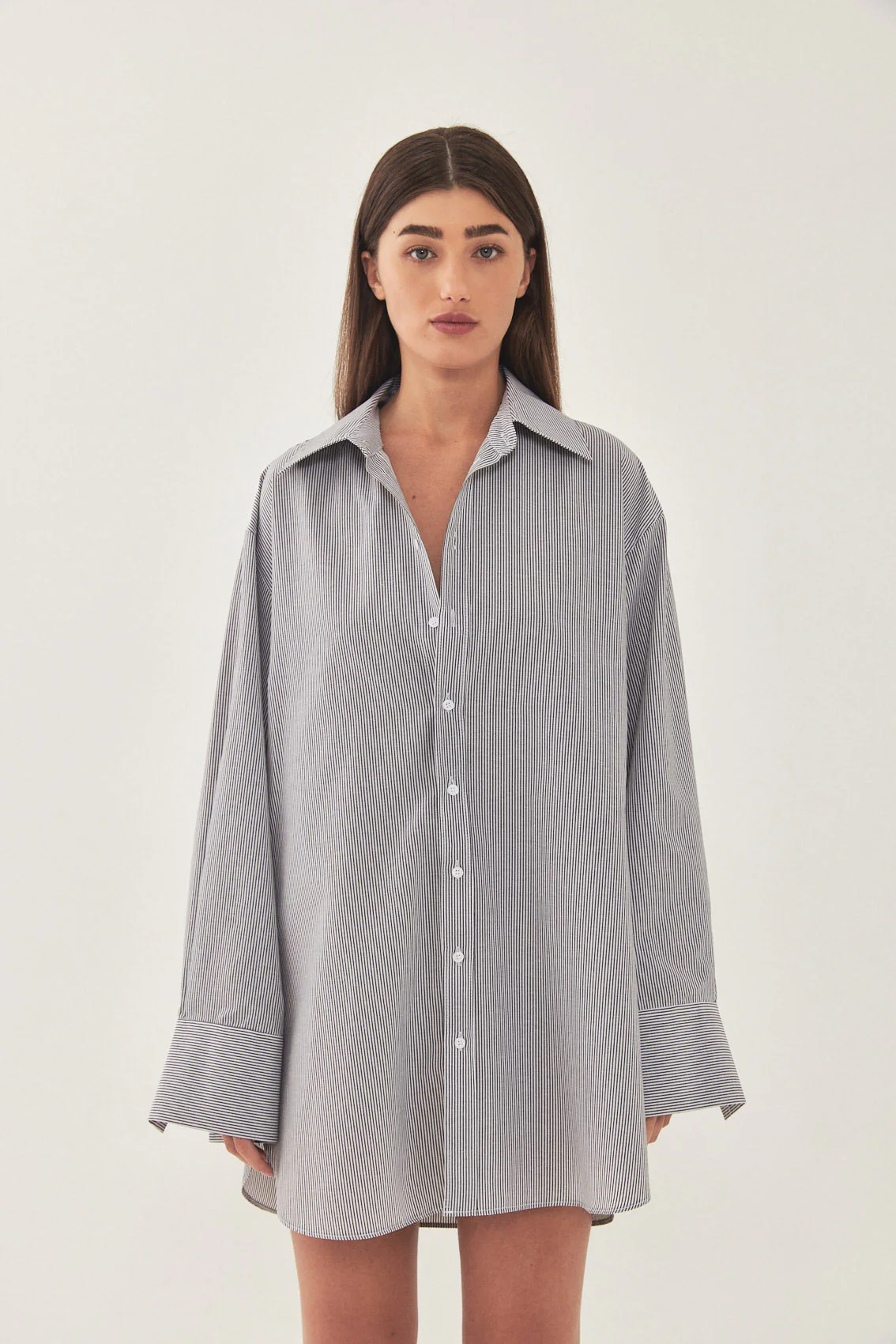 Cotton Button Down Mini Dress - Image 3