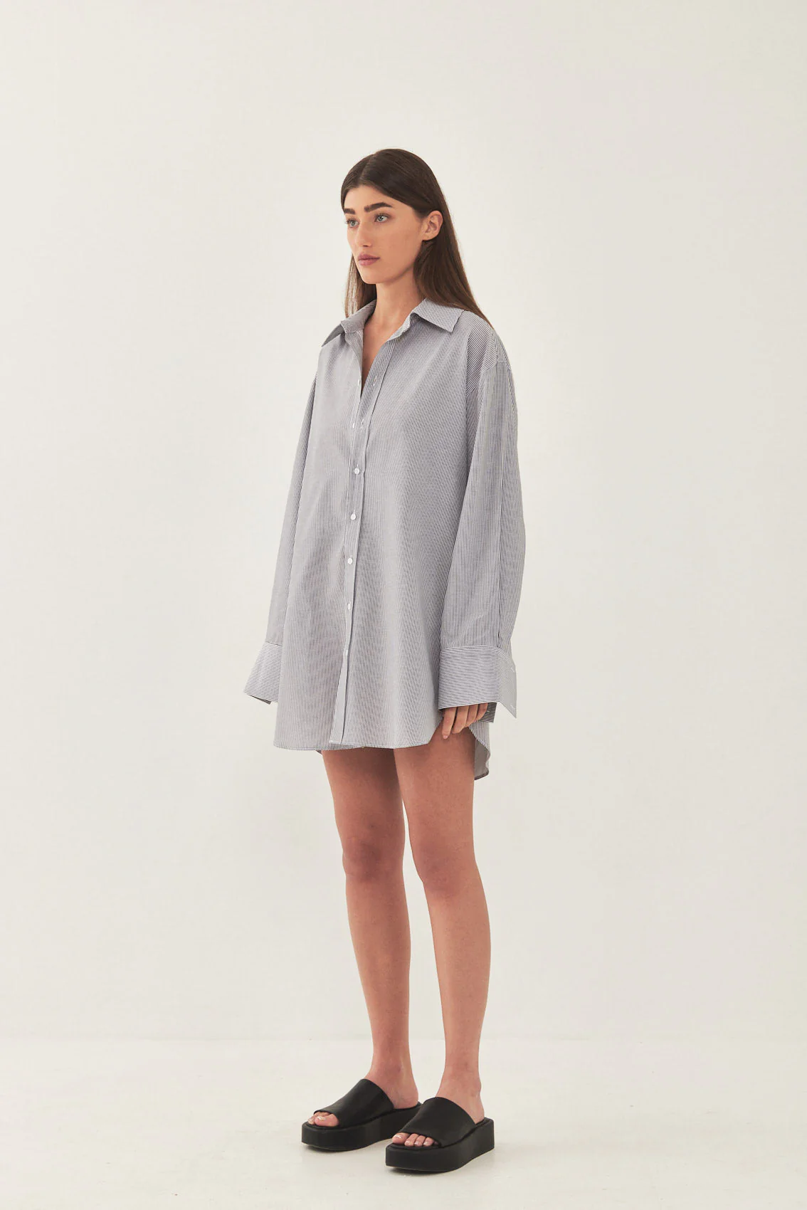 Cotton Button Down Mini Dress - Image 4