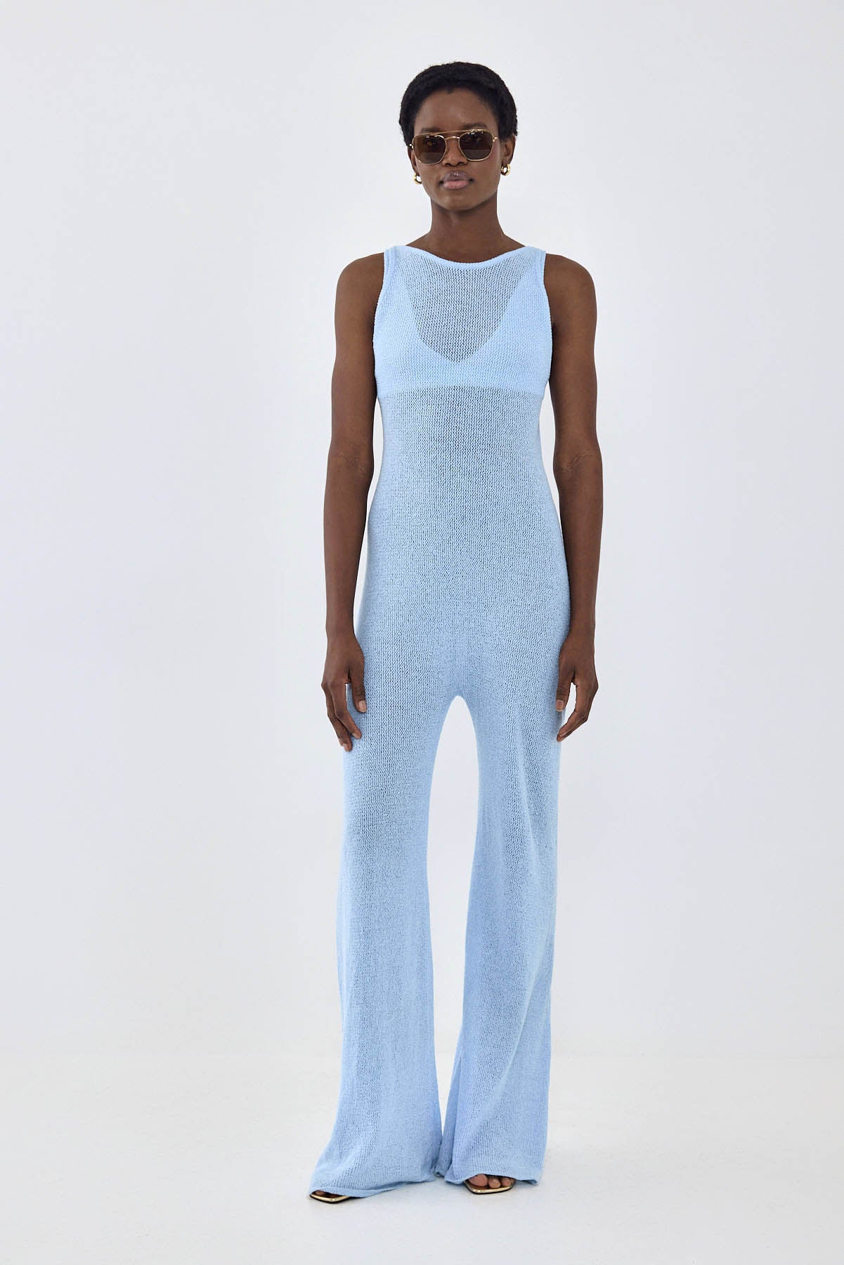 Crochet Collared Jumpsuit