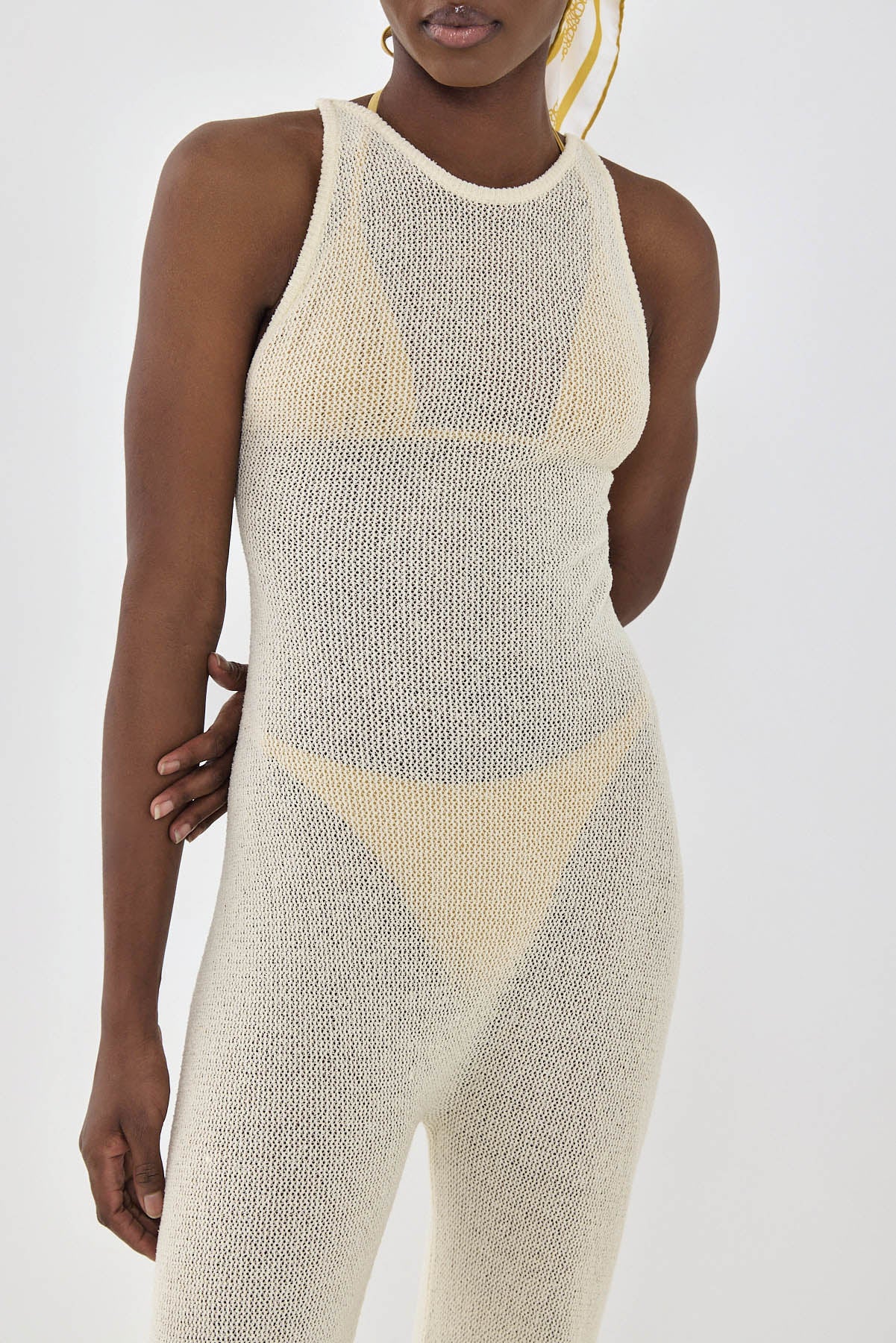 Crochet Collared Jumpsuit - Image 5