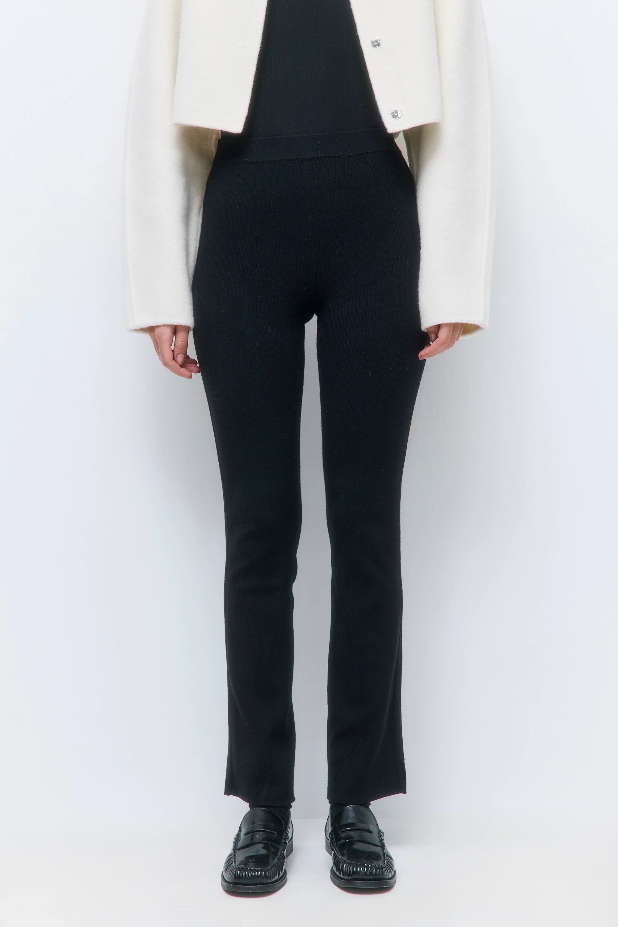 Cropped Ribbed Leggings - Image 2