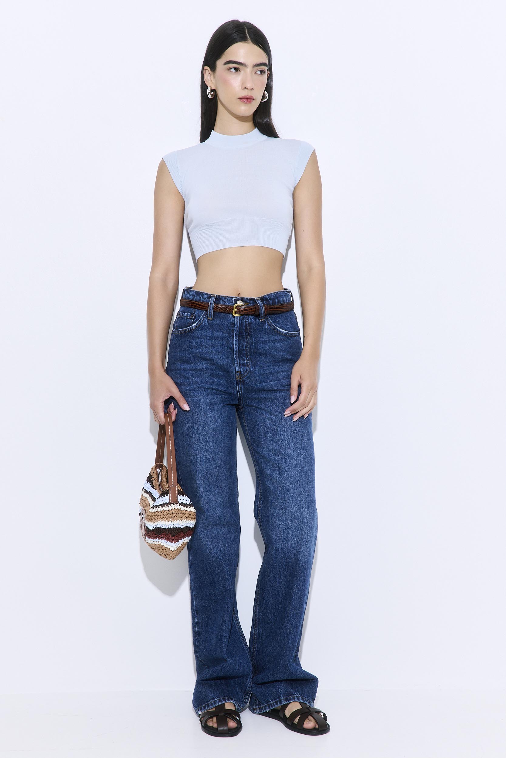Cropped Sheer Sleeveless Knit - Image 2