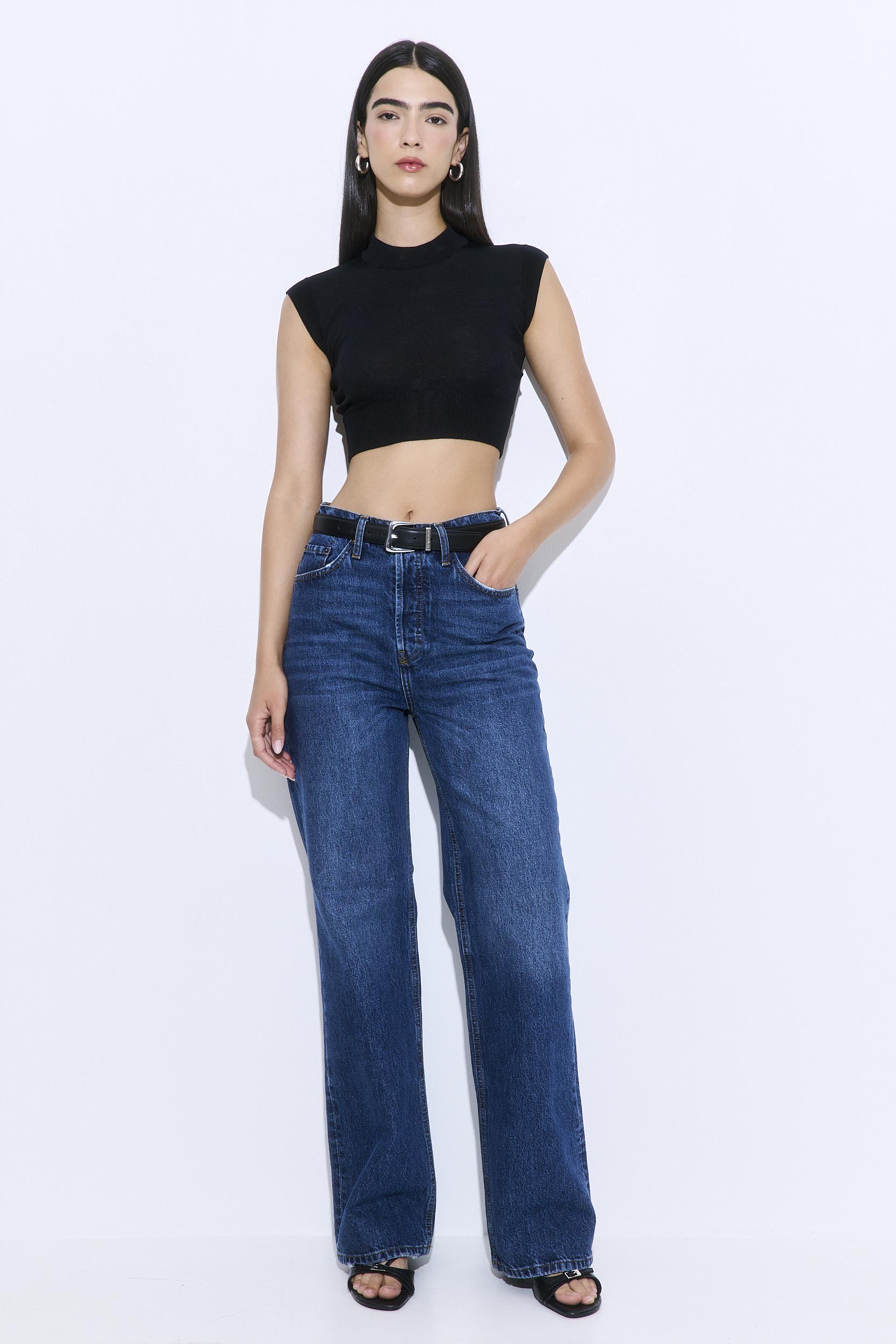 Cropped Sheer Sleeveless Knit - Image 2