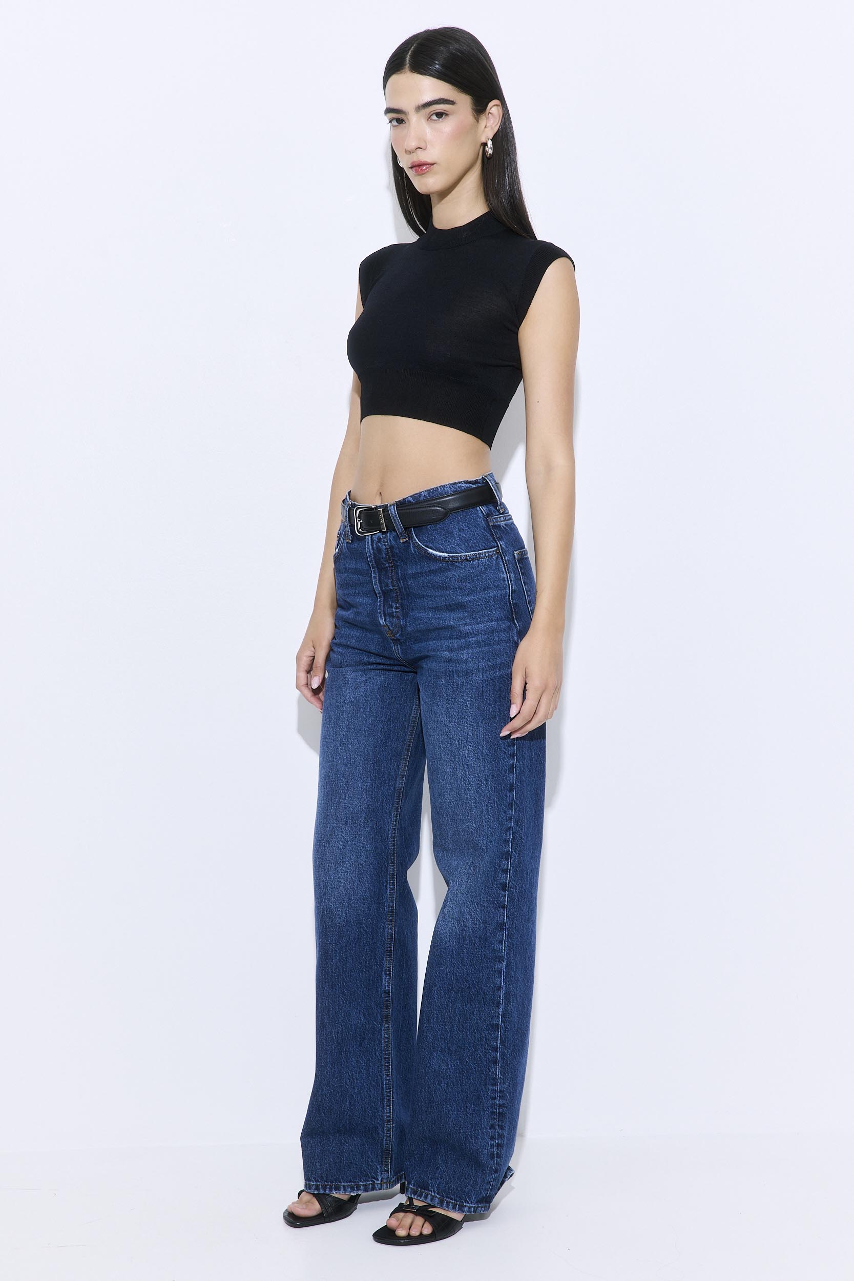 Cropped Sheer Sleeveless Knit - Image 4